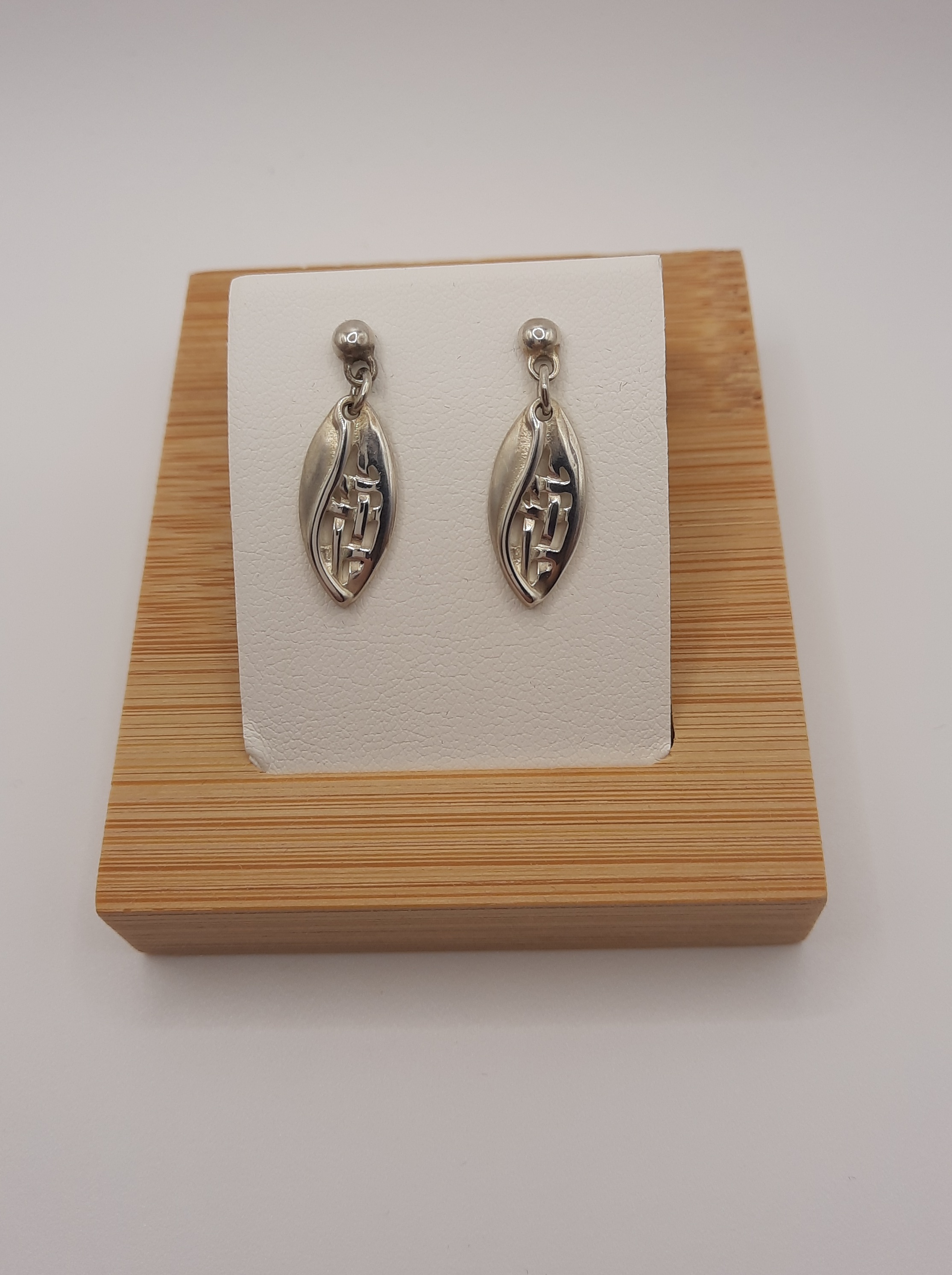 Ortak Sterling Silver Oval Drop Earrings