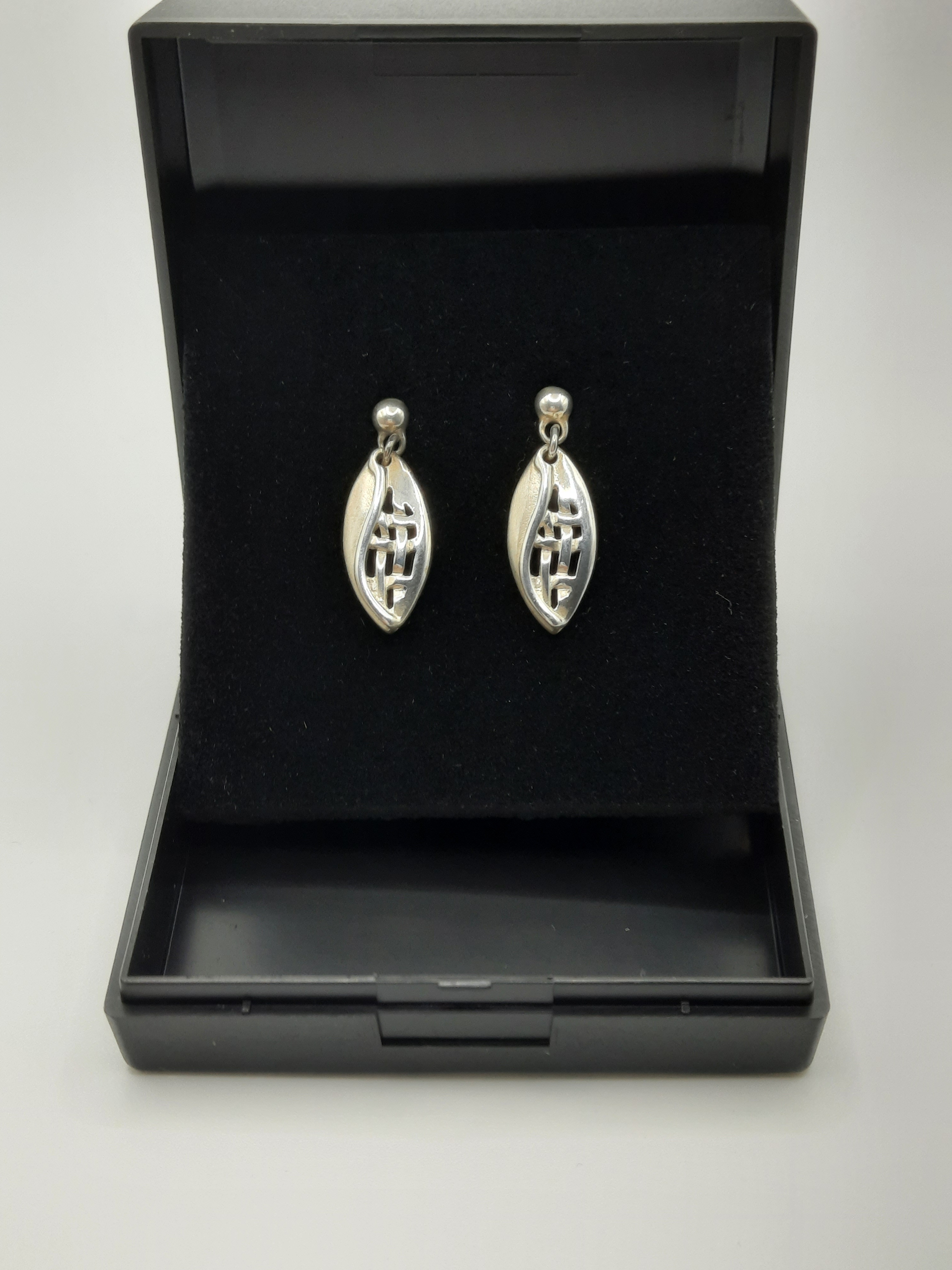 Ortak Sterling Silver Oval Drop Earrings