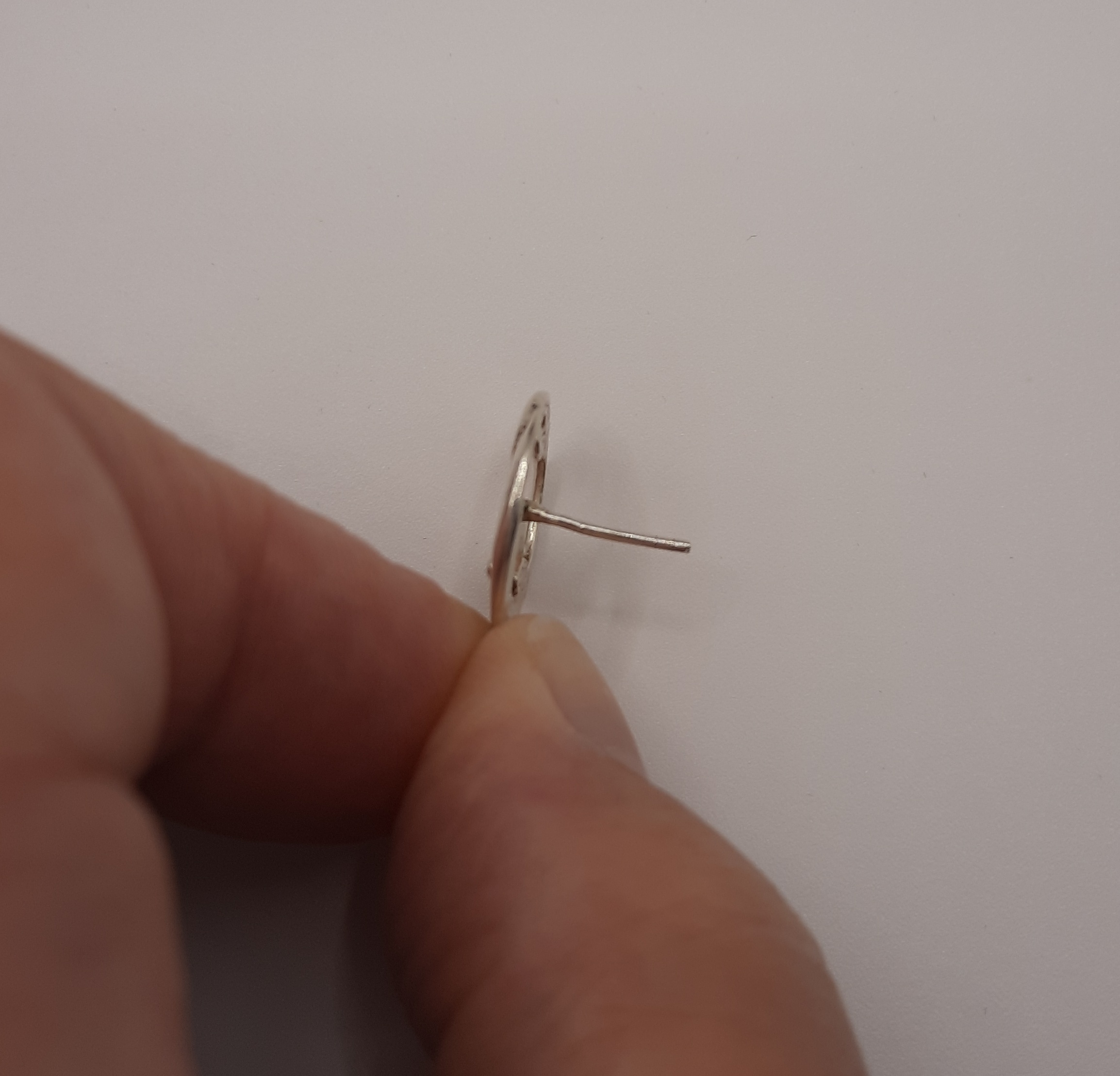 Sterling Silver Lily Design Large Stud Earrings