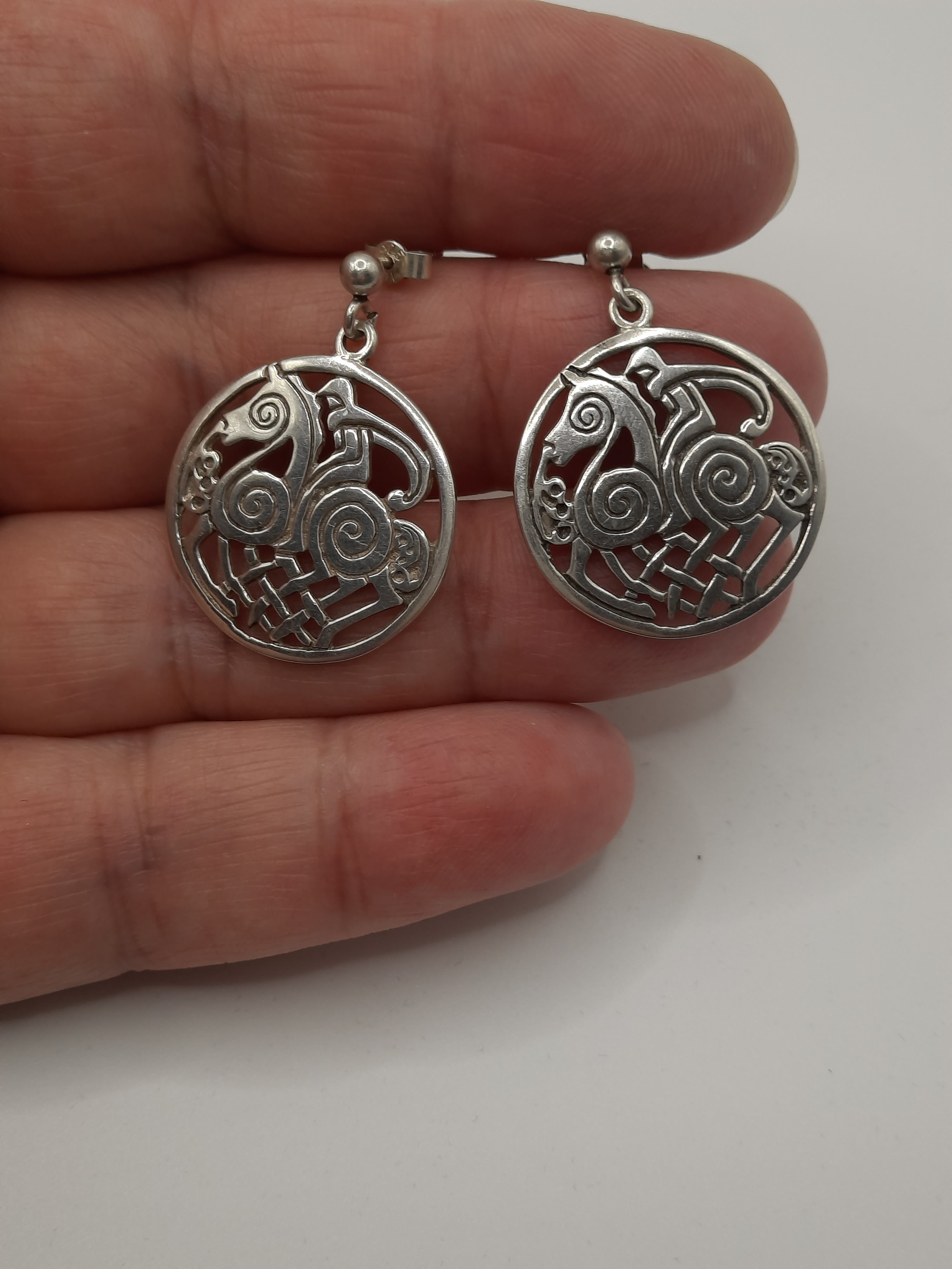 Shetland Silver Large Sleipnir Drop Earrings