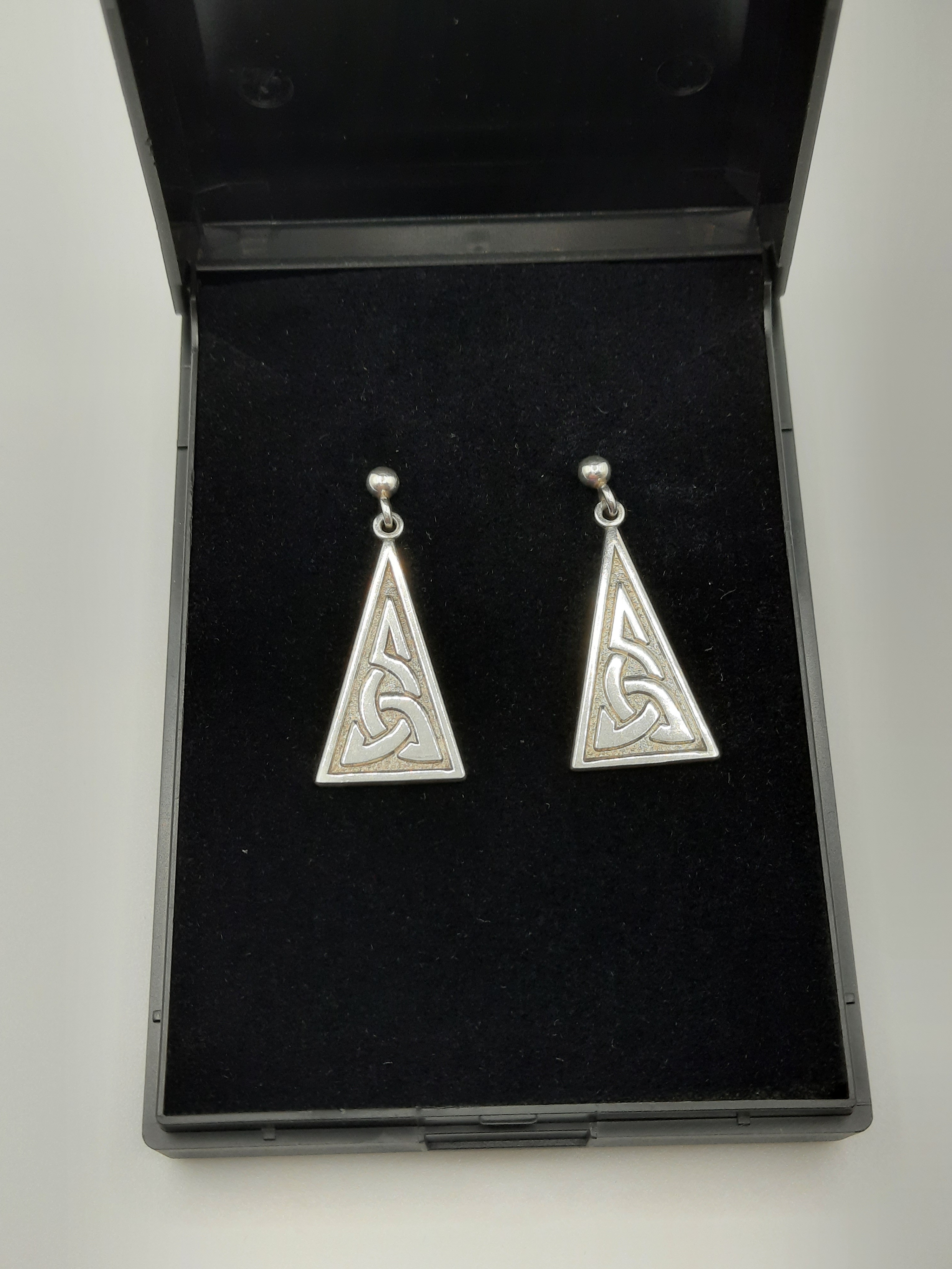 Sterling Silver Celtic Knot Drop Earrings by Declan Killen