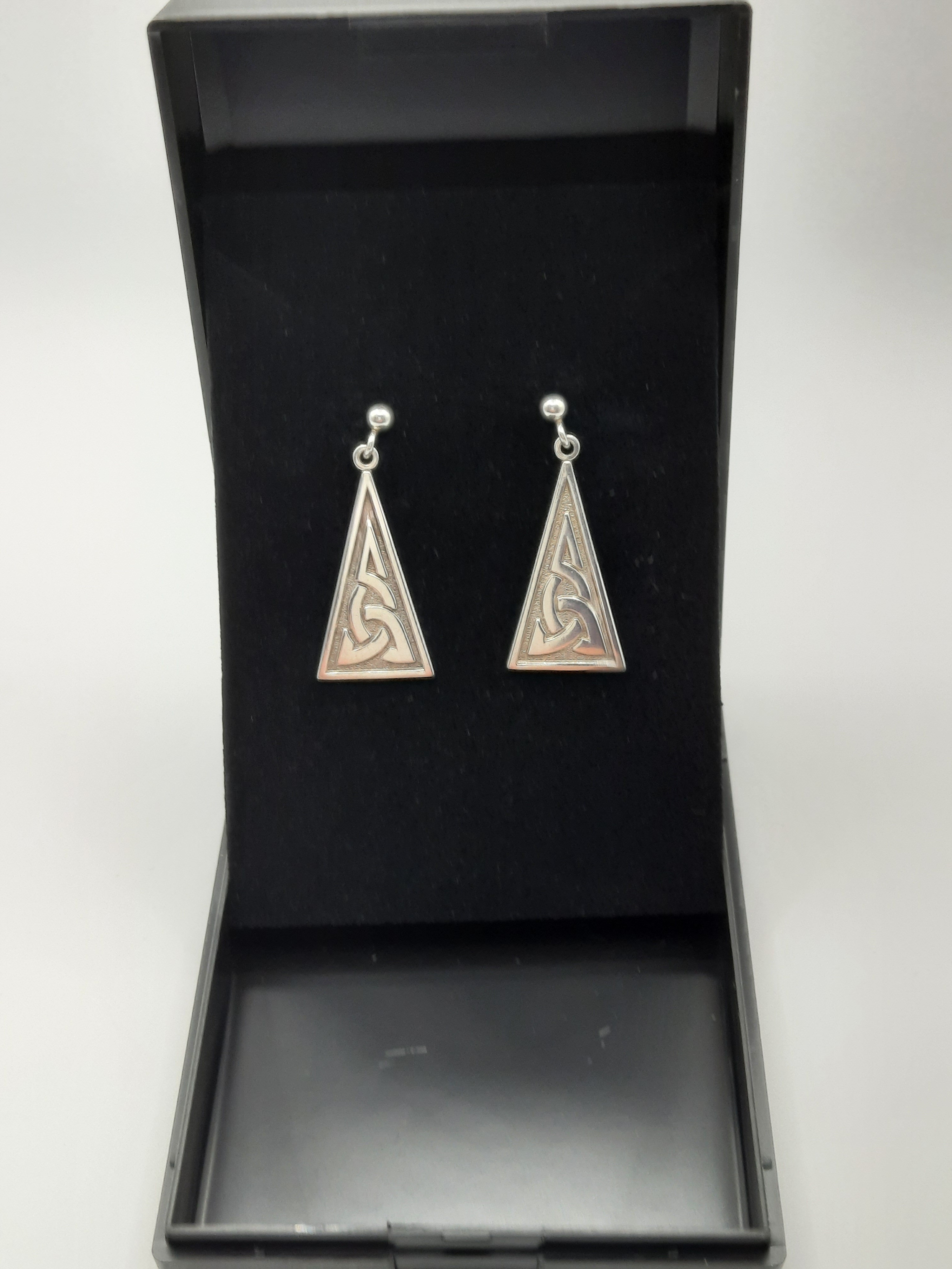 Sterling Silver Celtic Knot Drop Earrings by Declan Killen