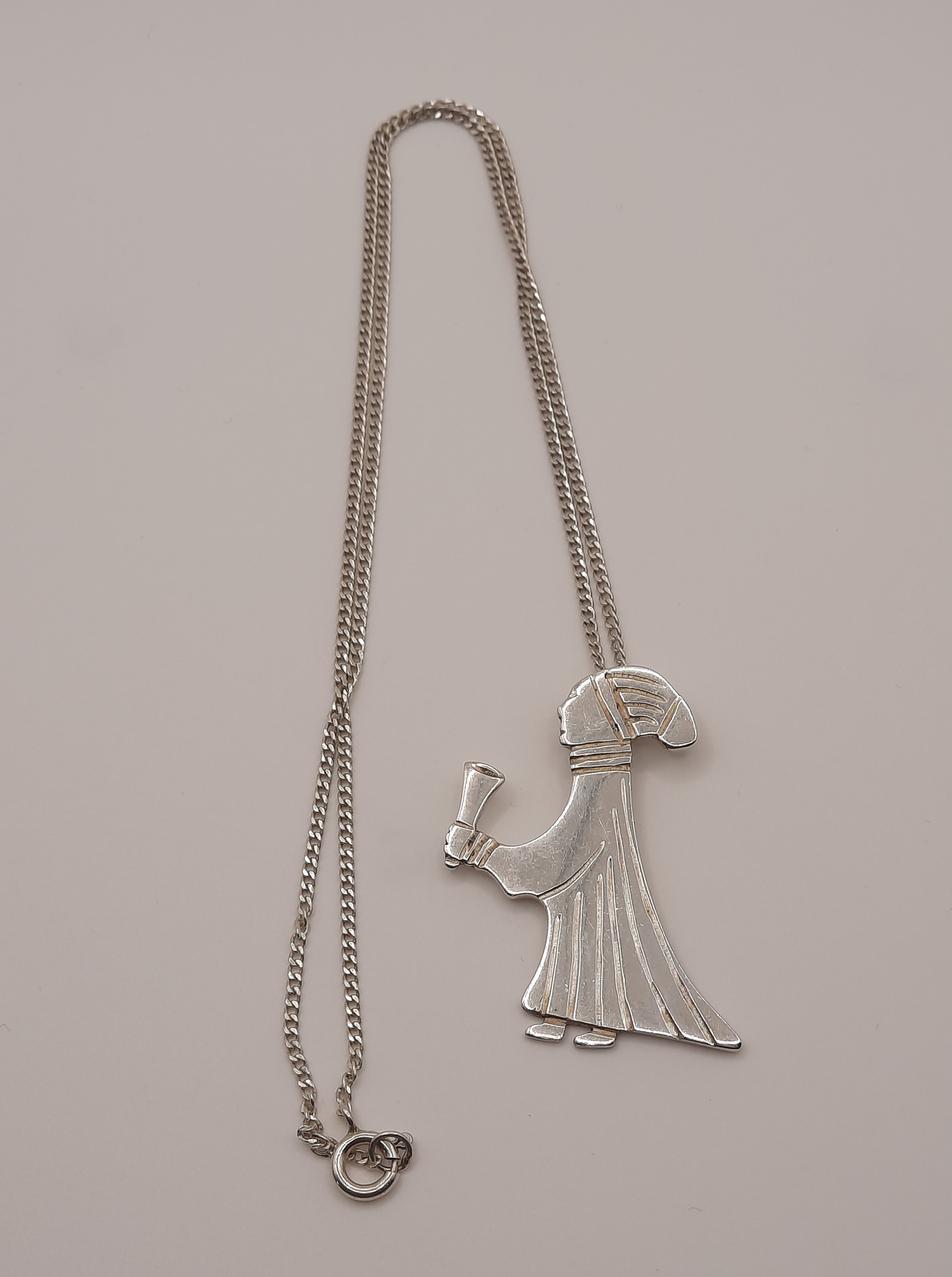 Hjaltasteyn Sterling Silver Valkyrie Pendant and Chain - Hallmarked