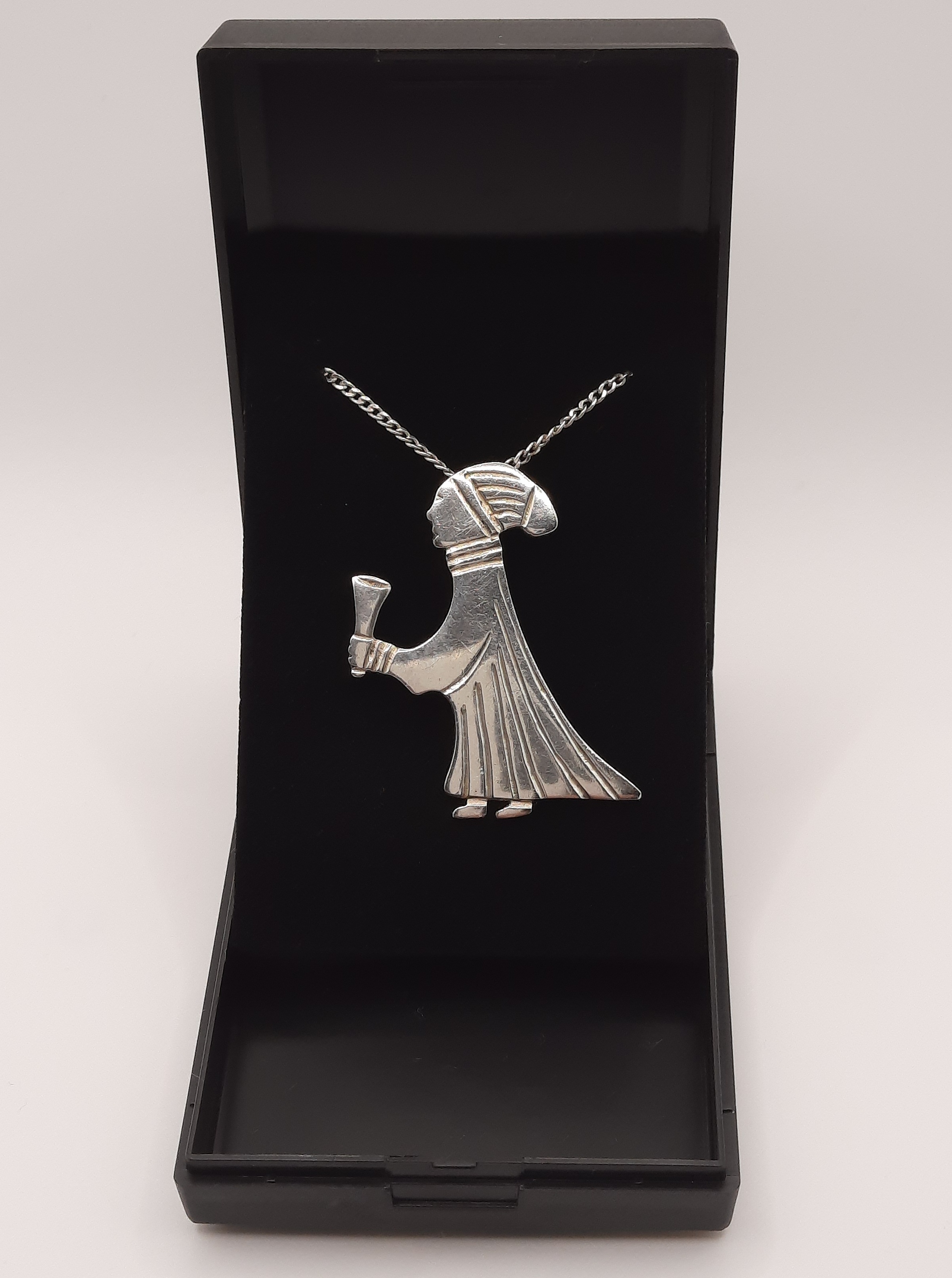 Hjaltasteyn Sterling Silver Valkyrie Pendant and Chain - Hallmarked