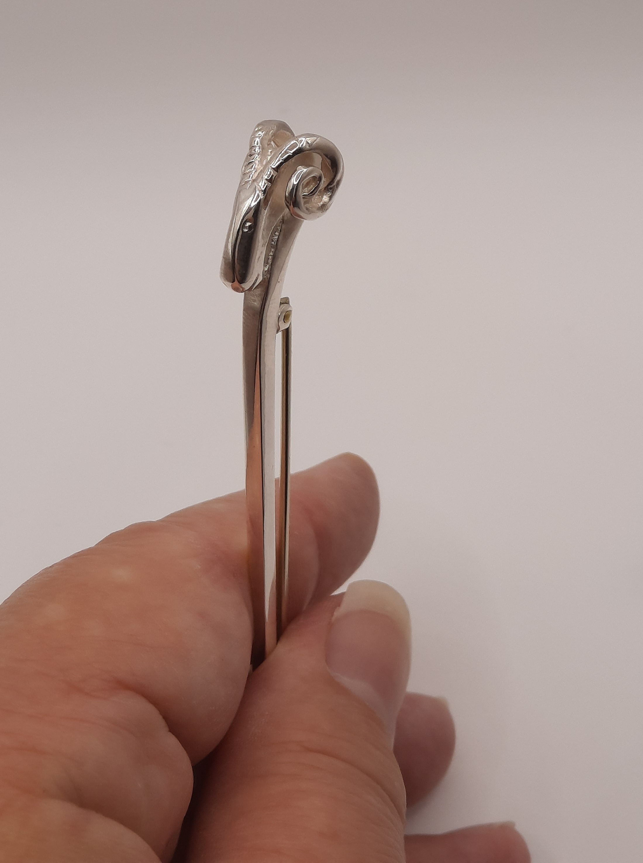 Shetland Silver Ram Head Kilt Pin in Sterling Silver in Original Box