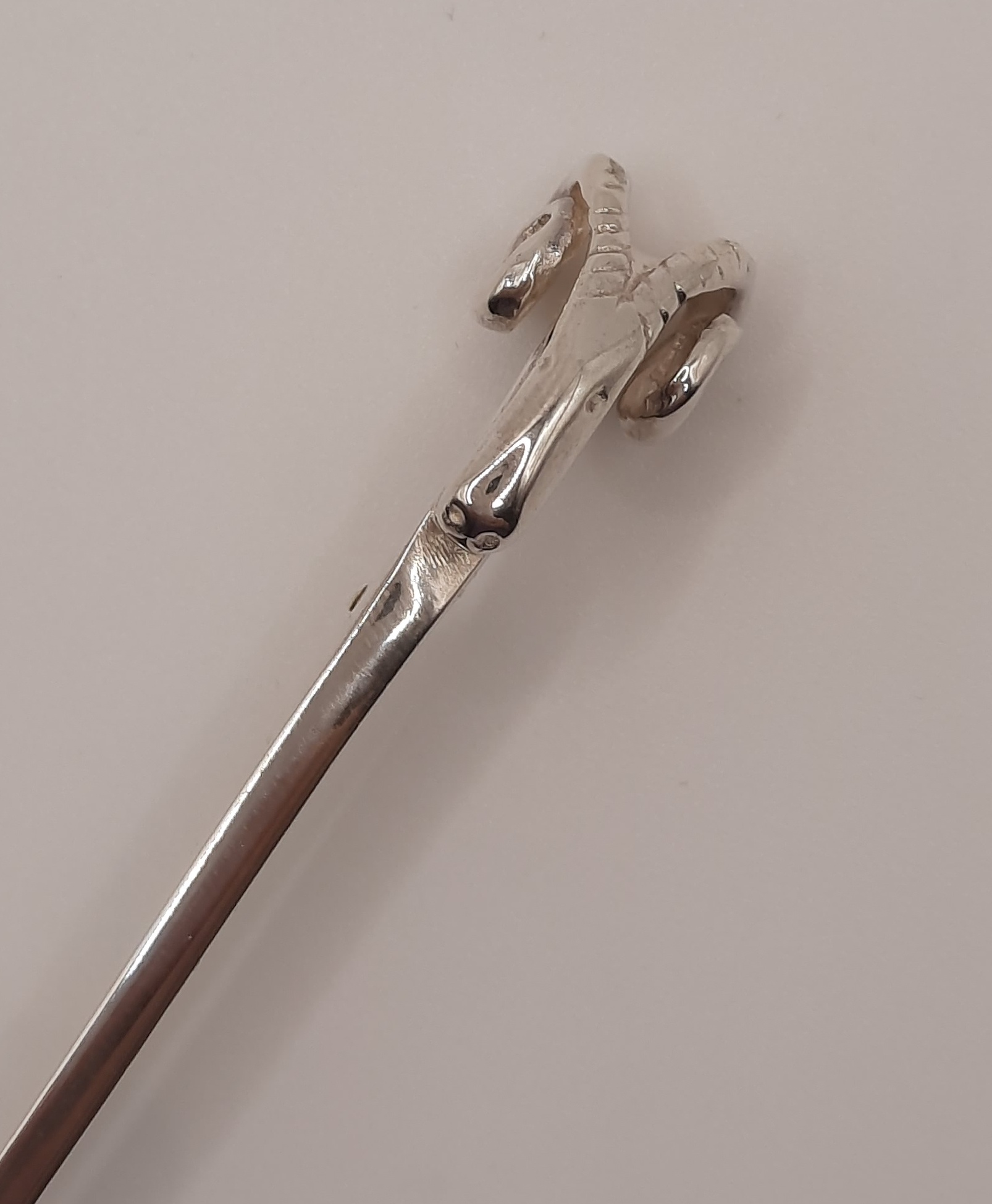 Shetland Silver Ram Head Kilt Pin in Sterling Silver in Original Box