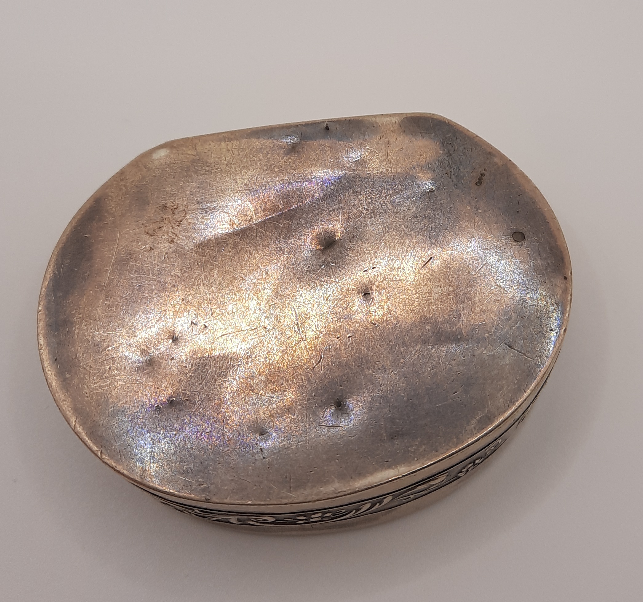 Sterling Silver Berthold Muller Snuff Box with Inn Scene