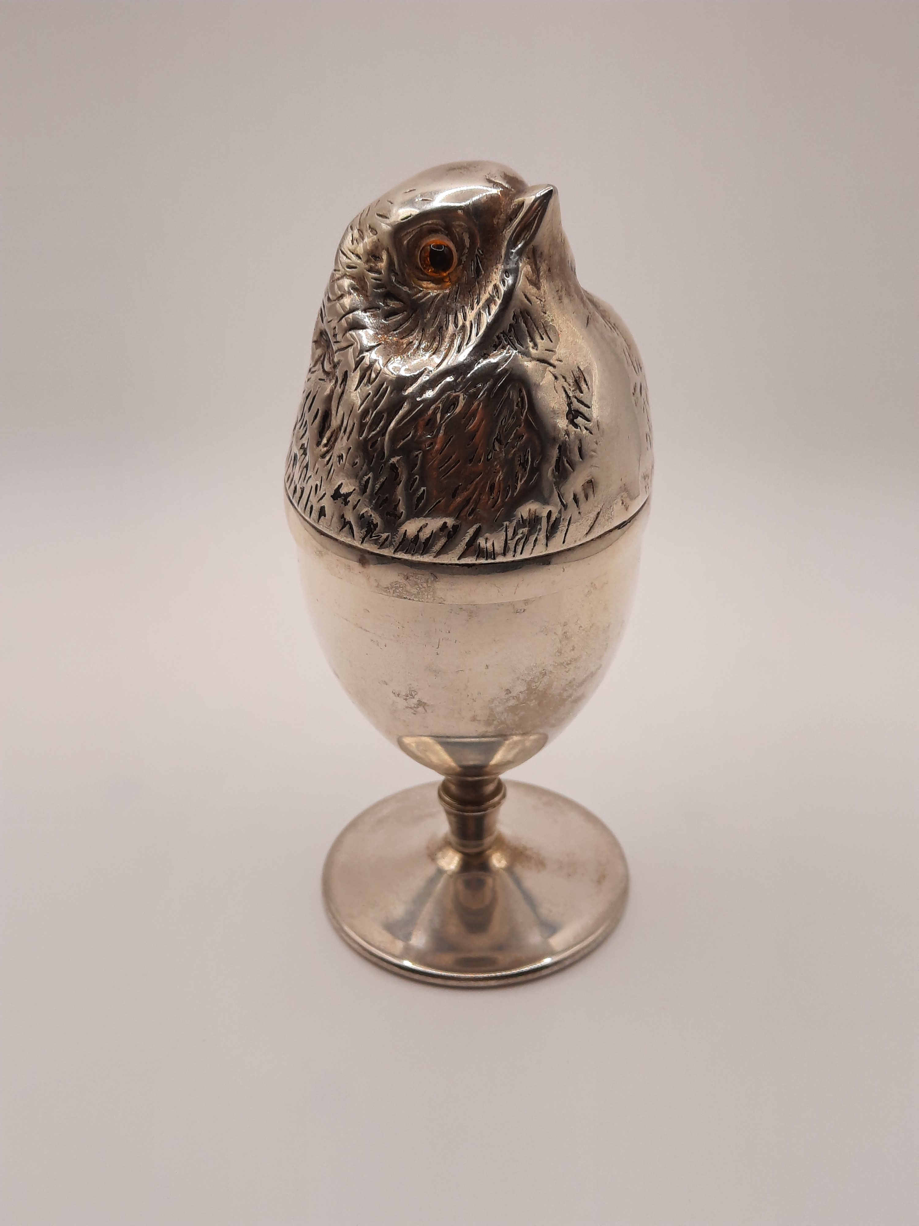 Unusual Vintage Egg Cup with Chick Design Cover