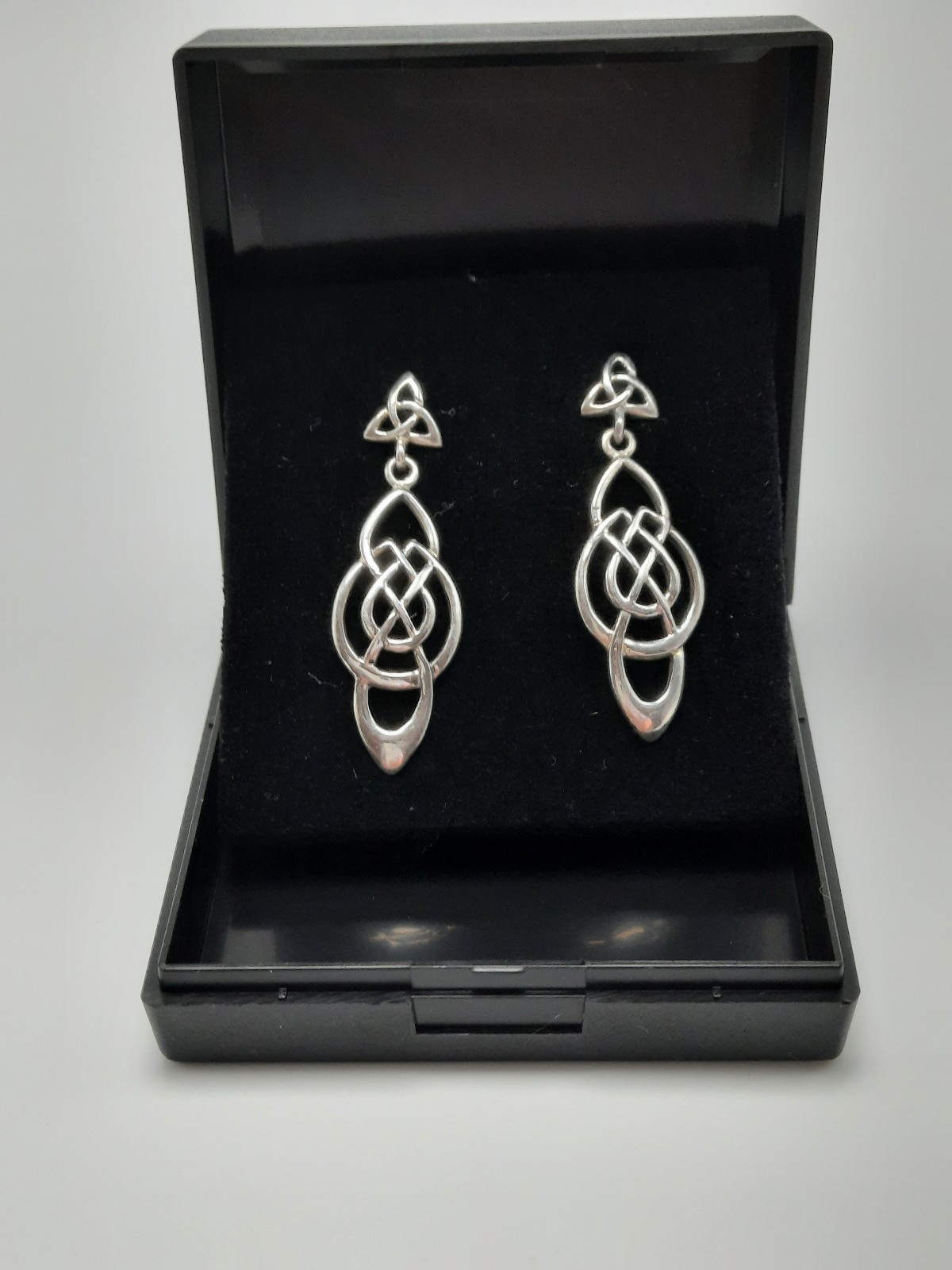 Sterling Silver Celtic Knot Drop Earrings