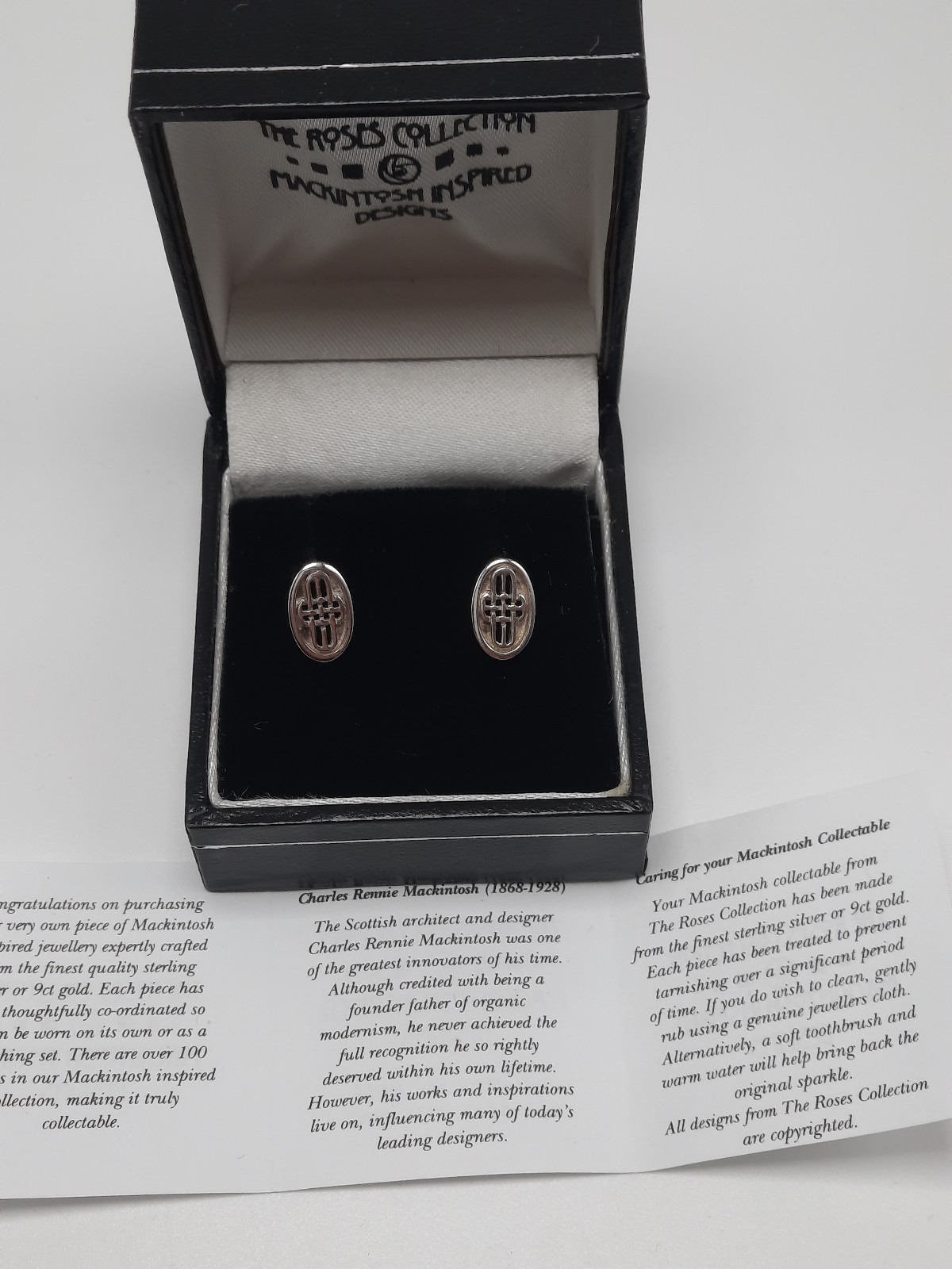 Sterling Silver Stud Earrings from the Roses Collection - Rennie Mackintosh