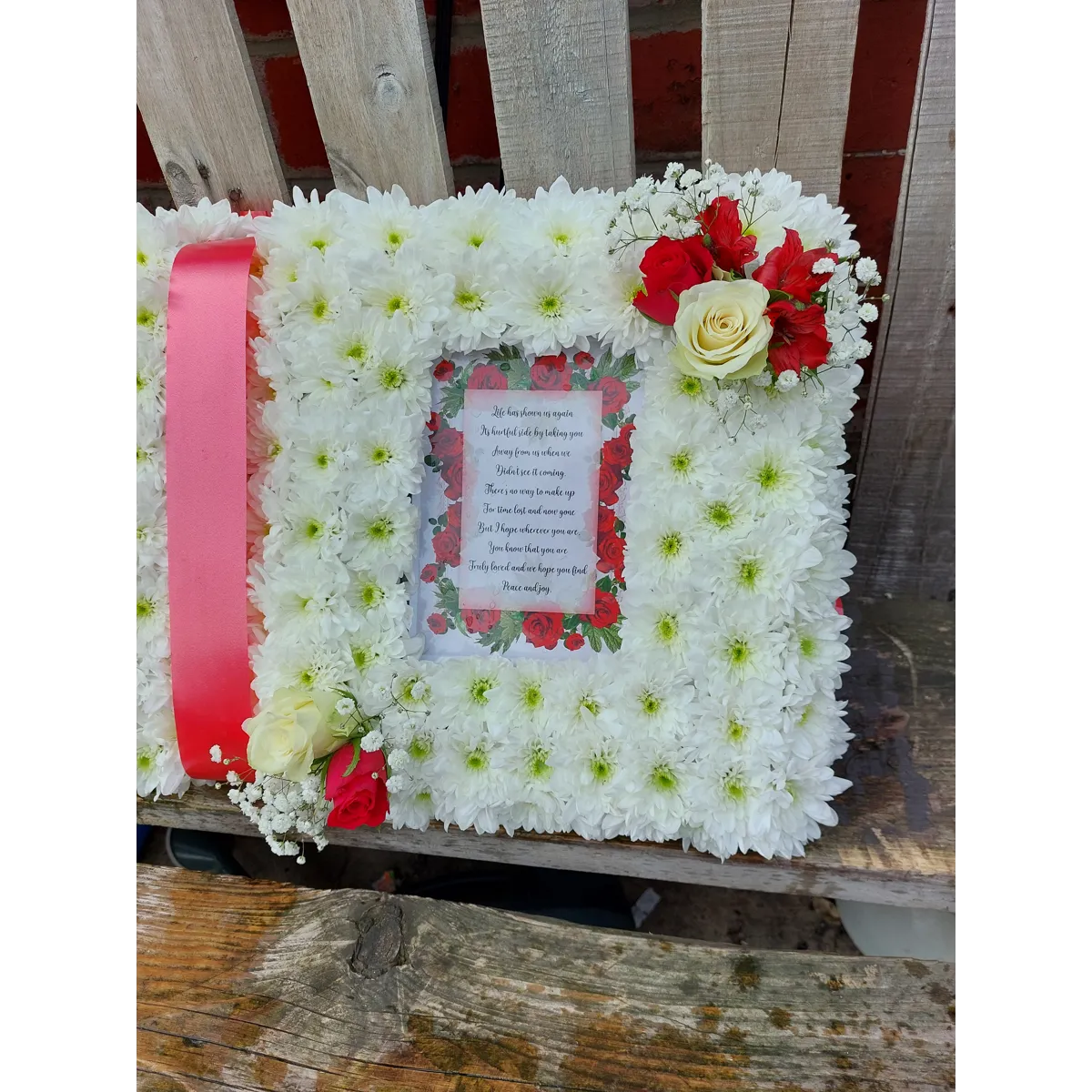 Open book flower tribute