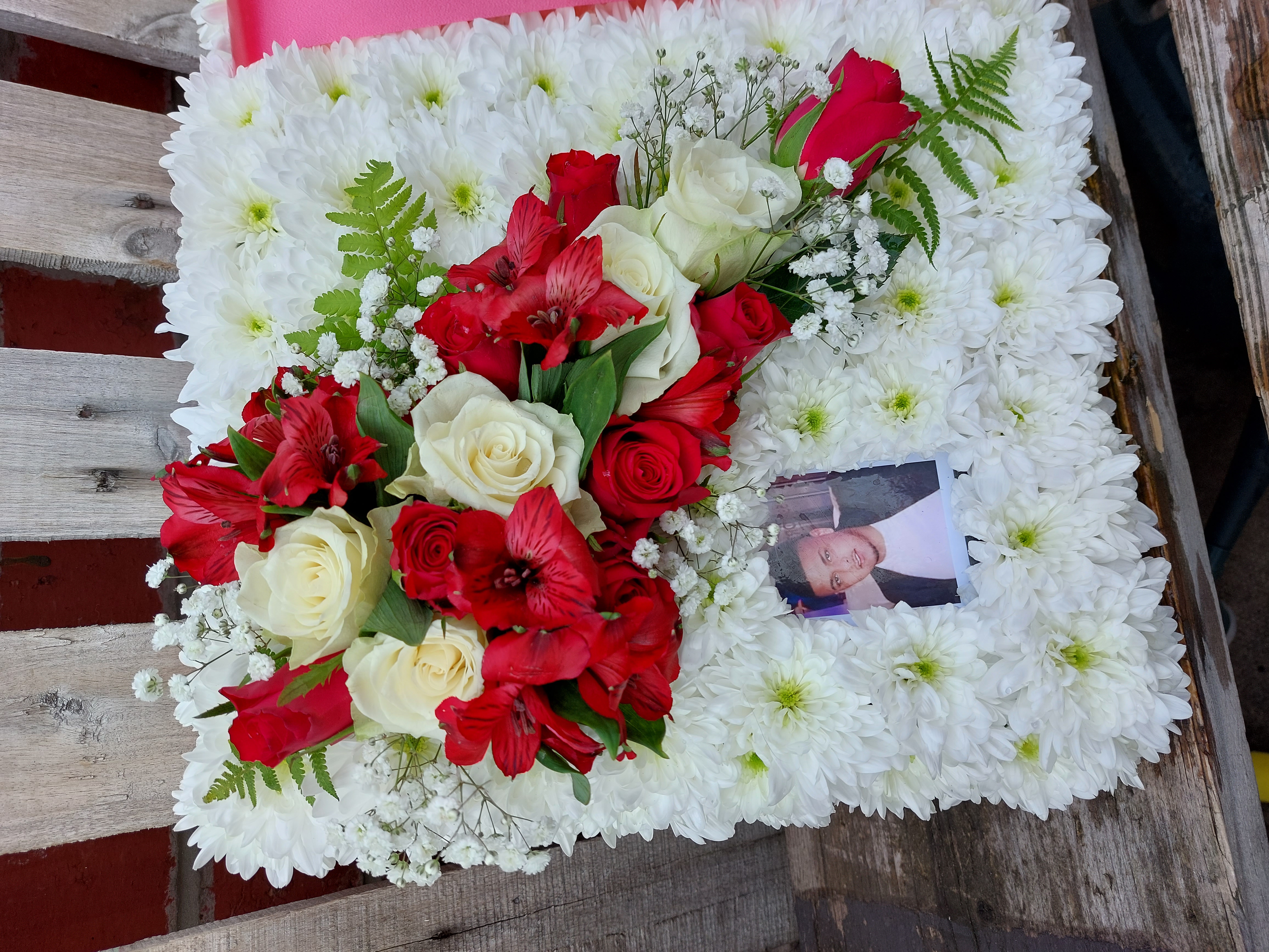 Open book flower tribute