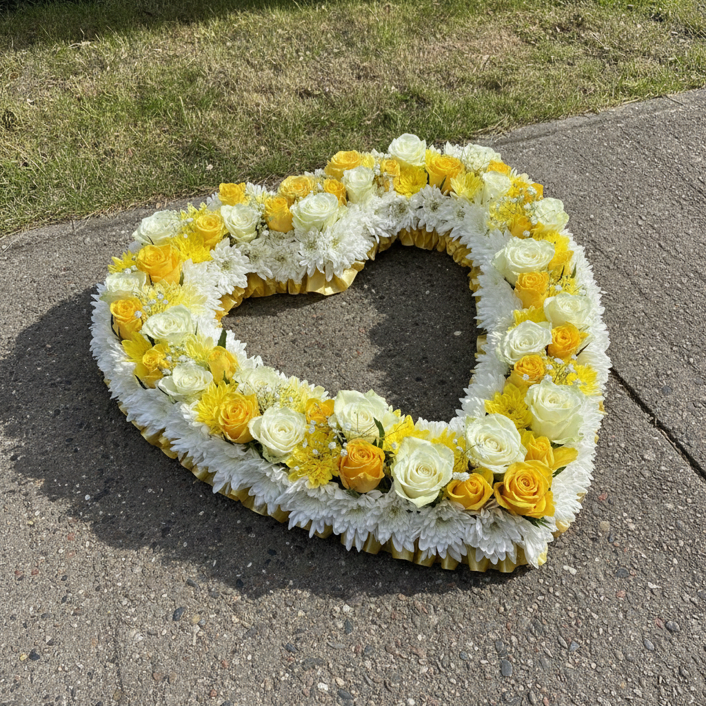 Open heart wreath