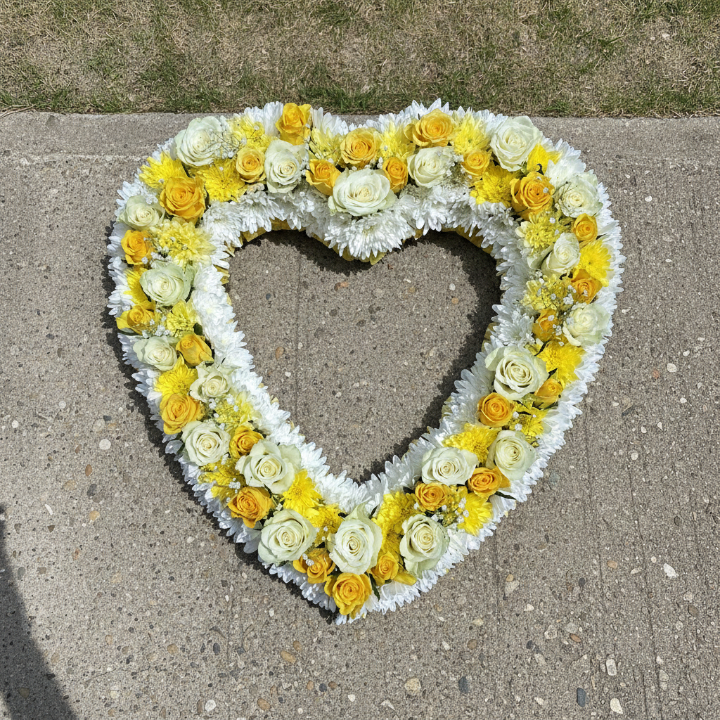 Open heart wreath