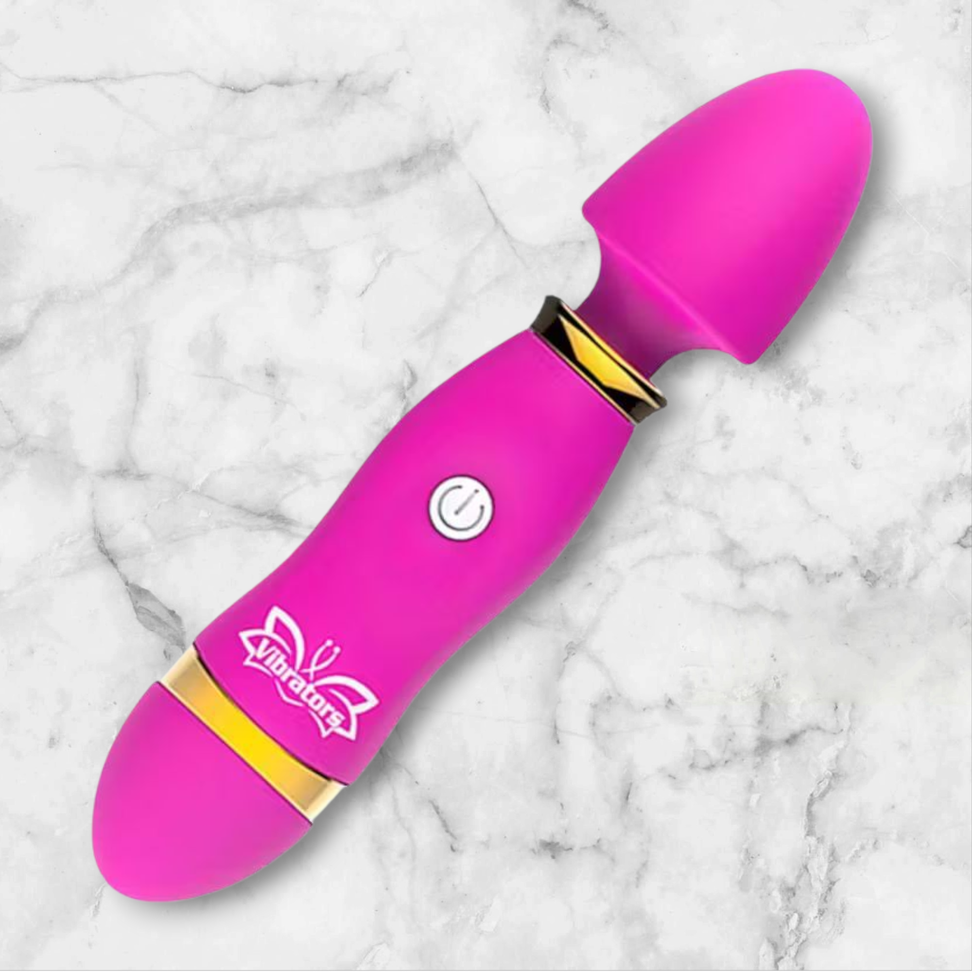 1pc AV Stick Vibrator - Pink & Golden G-Spot Stimulator with Ergonomic Handle, 3 Speeds & 3 Modes