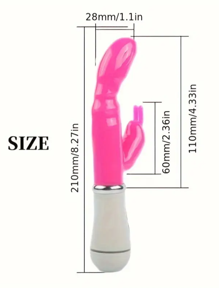 1pc Rabbit-Shaped Dual-Head Vibration Massage Wand