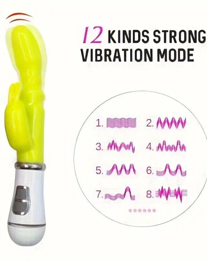 1pc Rabbit-Shaped Dual-Head Vibration Massage Wand