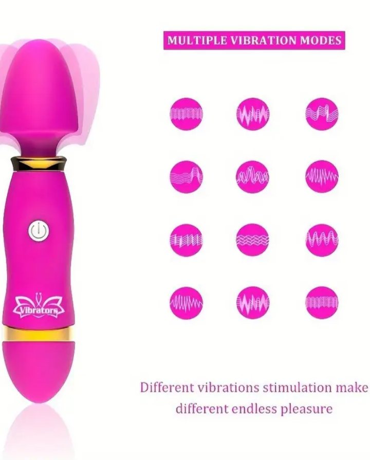 1pc AV Stick Vibrator - Pink & Golden G-Spot Stimulator with Ergonomic Handle, 3 Speeds & 3 Modes