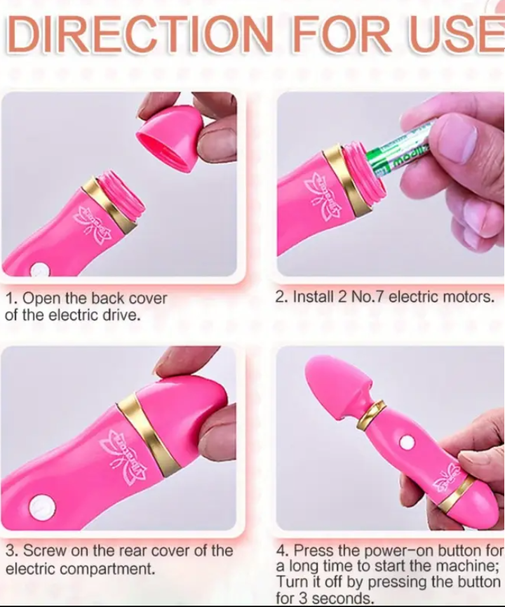 1pc AV Stick Vibrator - Pink & Golden G-Spot Stimulator with Ergonomic Handle, 3 Speeds & 3 Modes