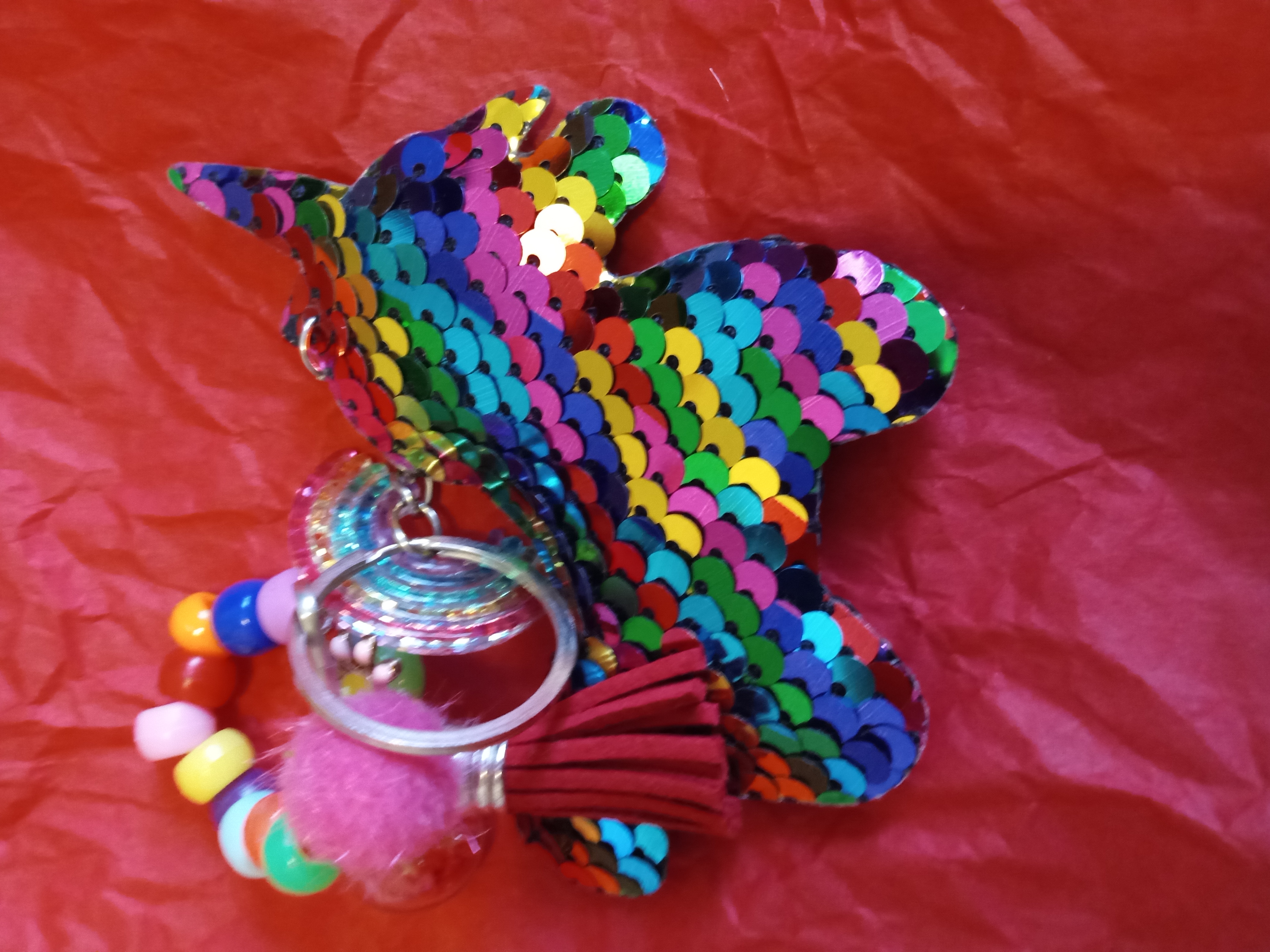 Plush Sequin Keychains