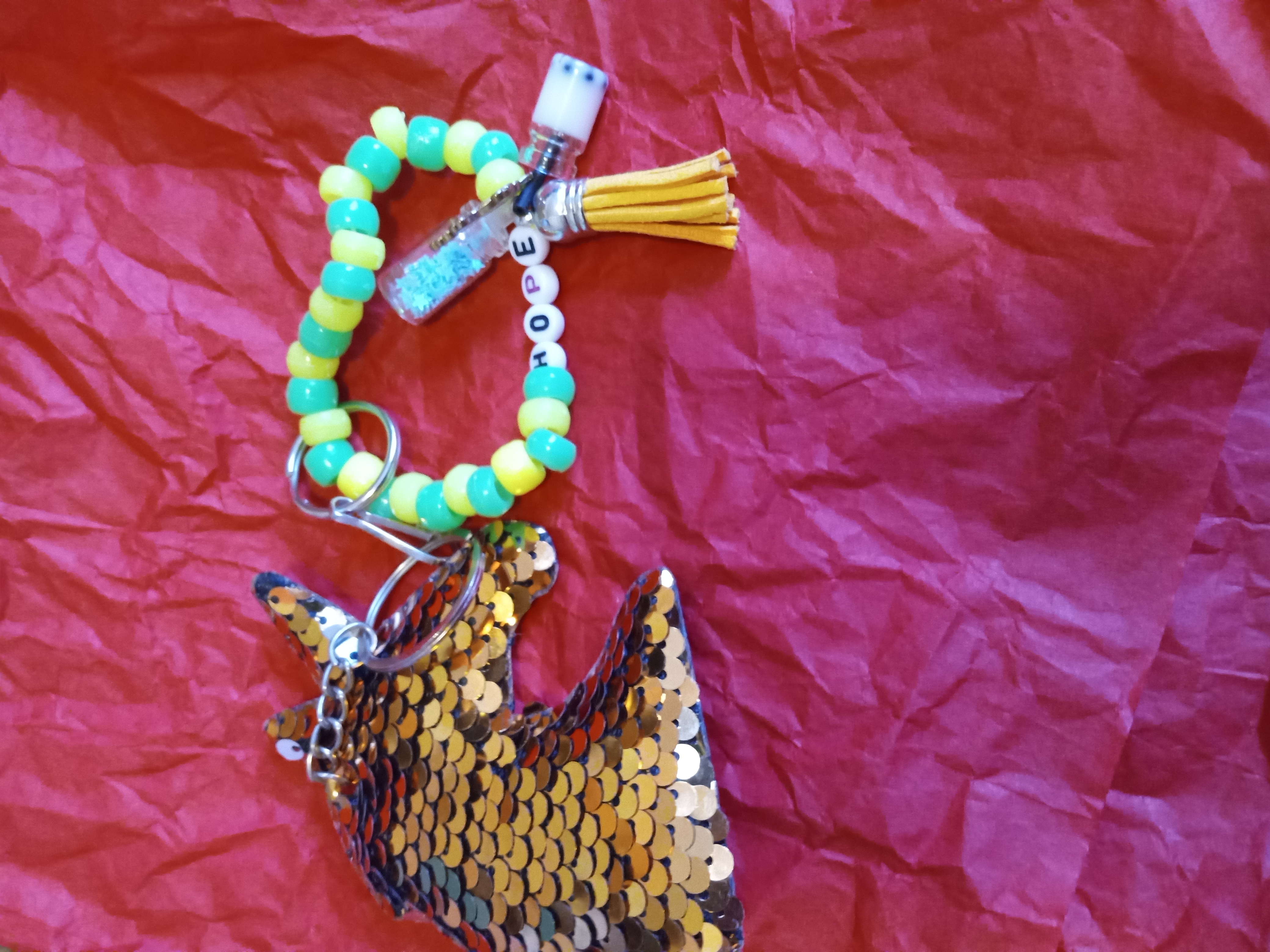 Plush Sequin Keychains