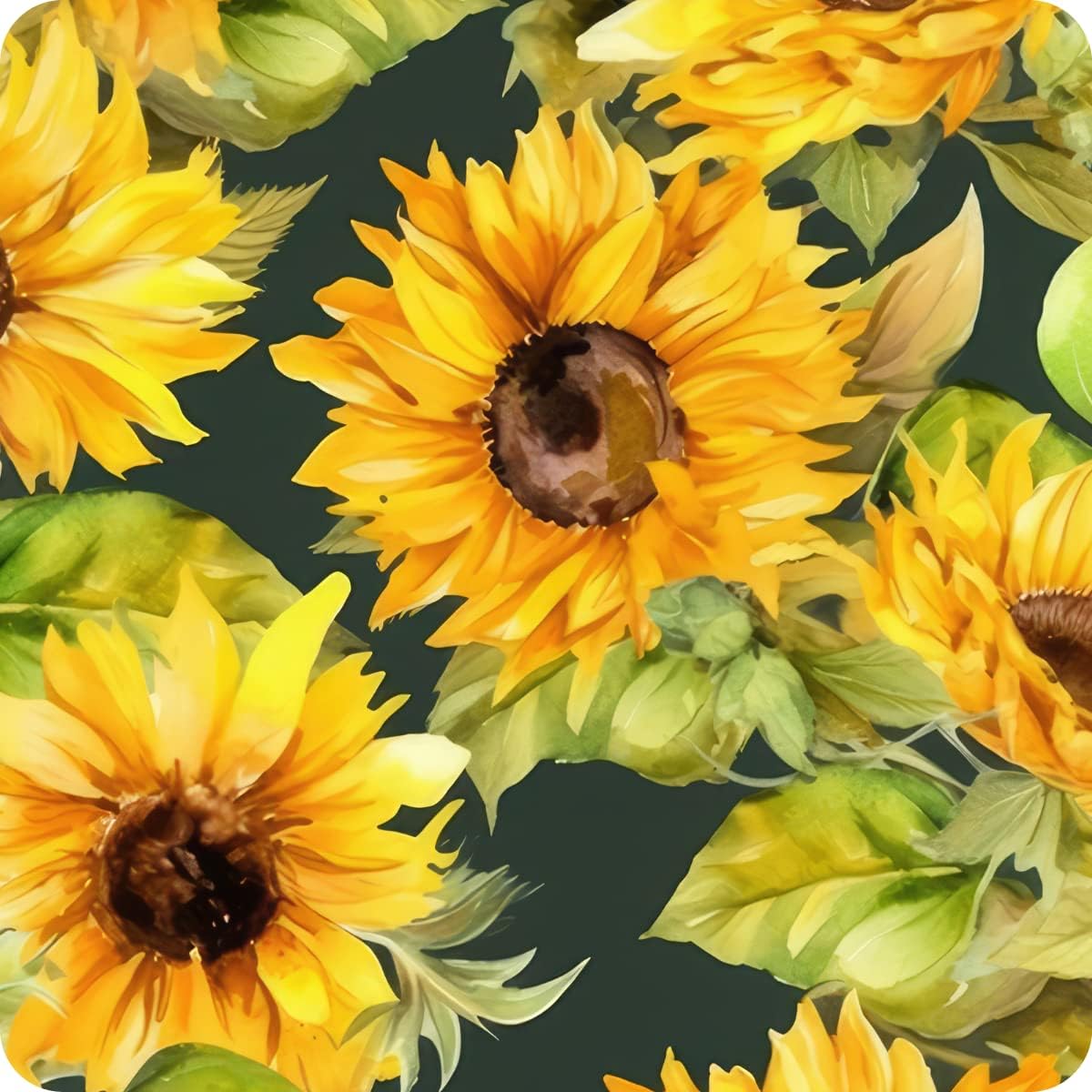 Set of 6 Sunflower Square MDF Coaster - Set-16