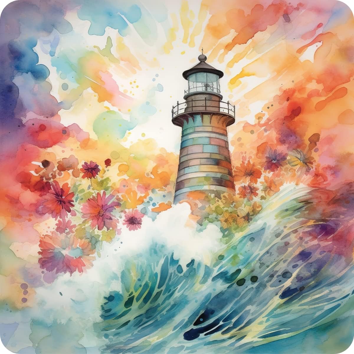 Set of 6 Lighthouse Square MDF Coaster - Set-17