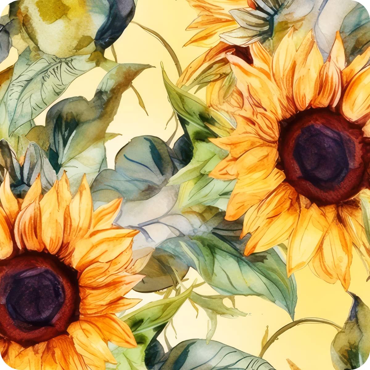 Set of 6 Sunflower Square MDF Coaster - Set-16