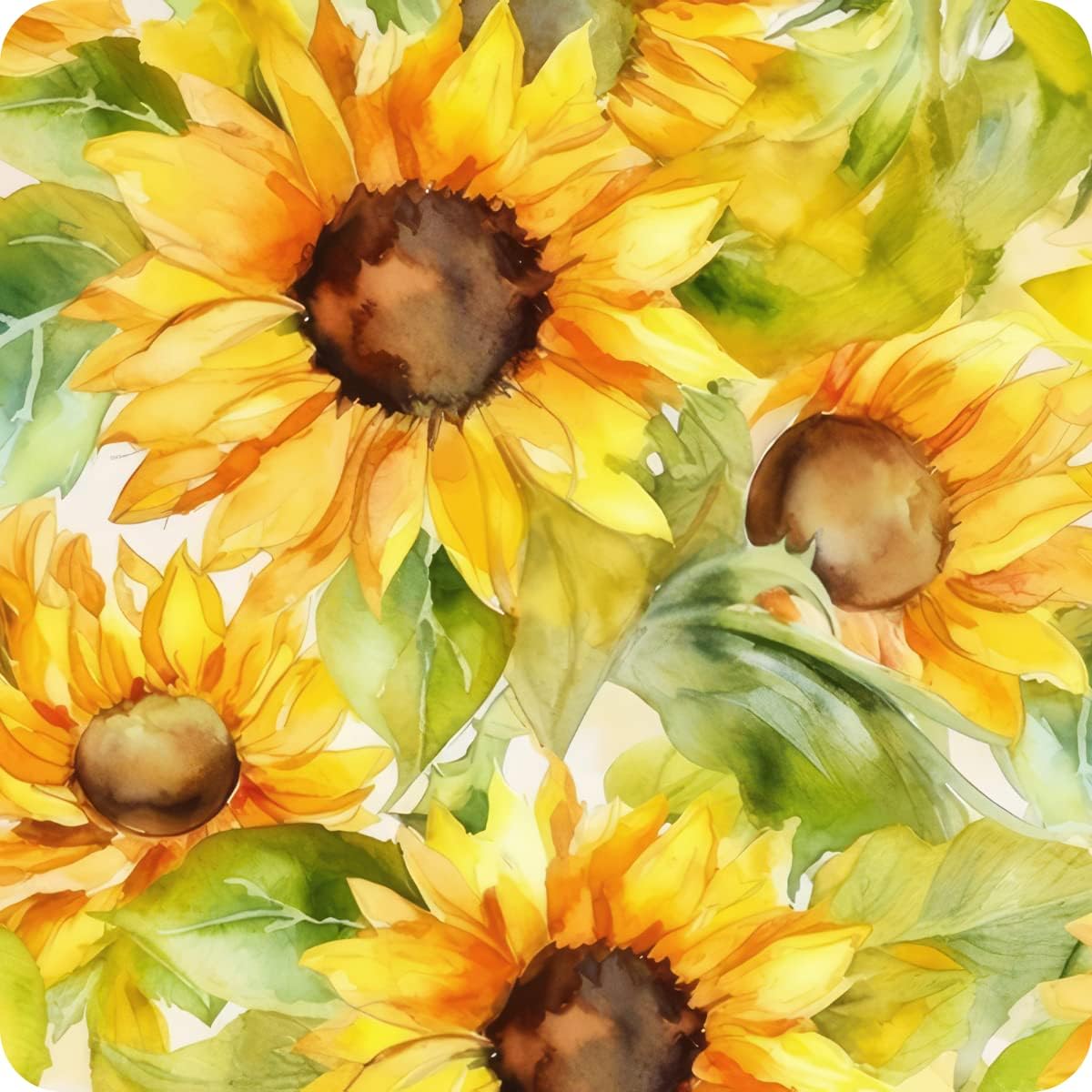 Set of 6 Sunflower Square MDF Coaster - Set-16