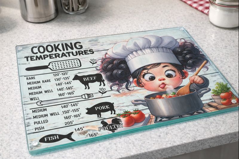 Textured Toughened Glass A4 Chopping Board