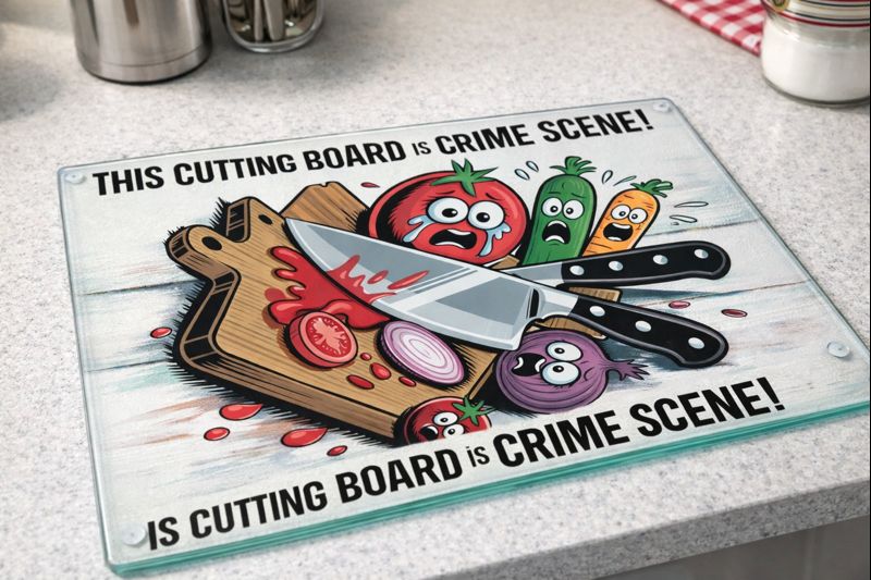 Textured Toughened Glass A4 Chopping Board