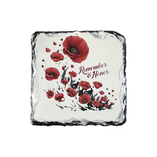 Remember Rock Square Slate Coaster - Sl-08