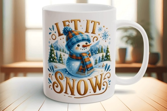 Custom Printed Let It Snow 11oz Ceramic Coffee Mug/Tea Cup