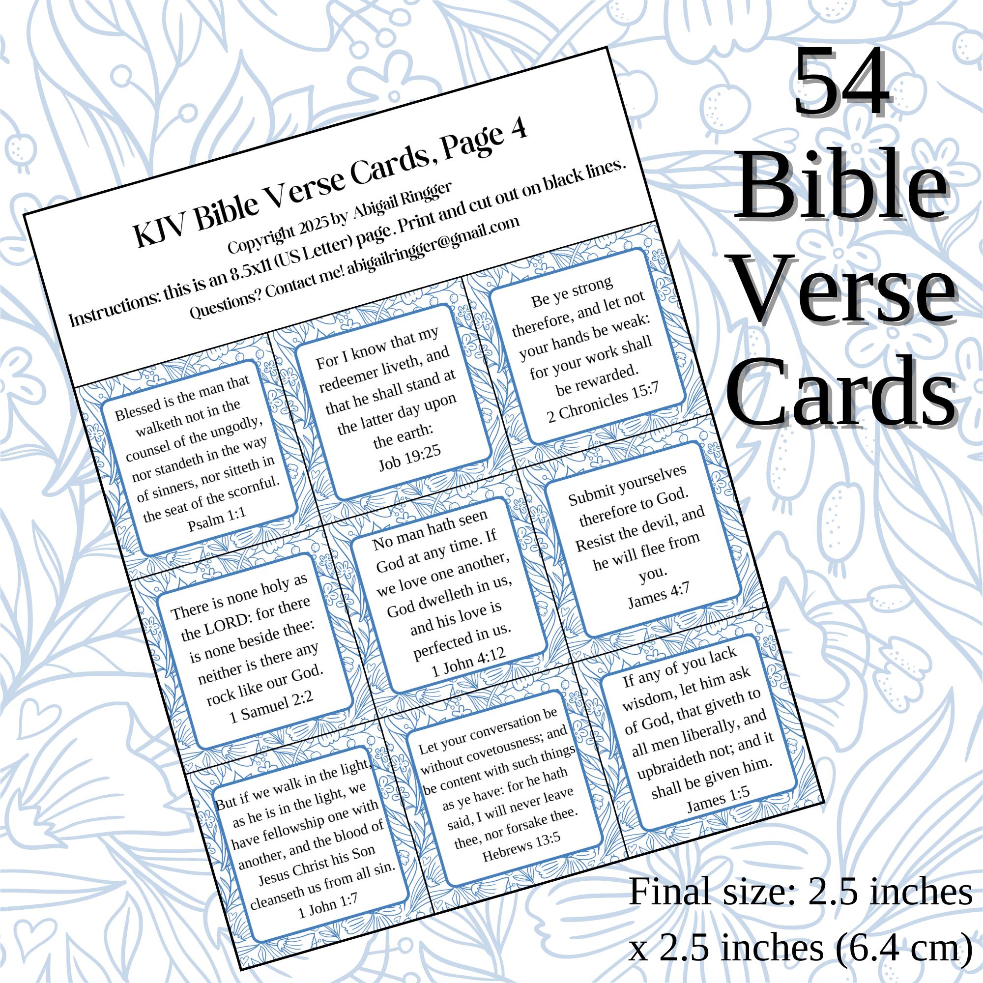 Printable Bible Verse Cards - 54 KJV Scriptures to post around your home and hide in your heart! Wat