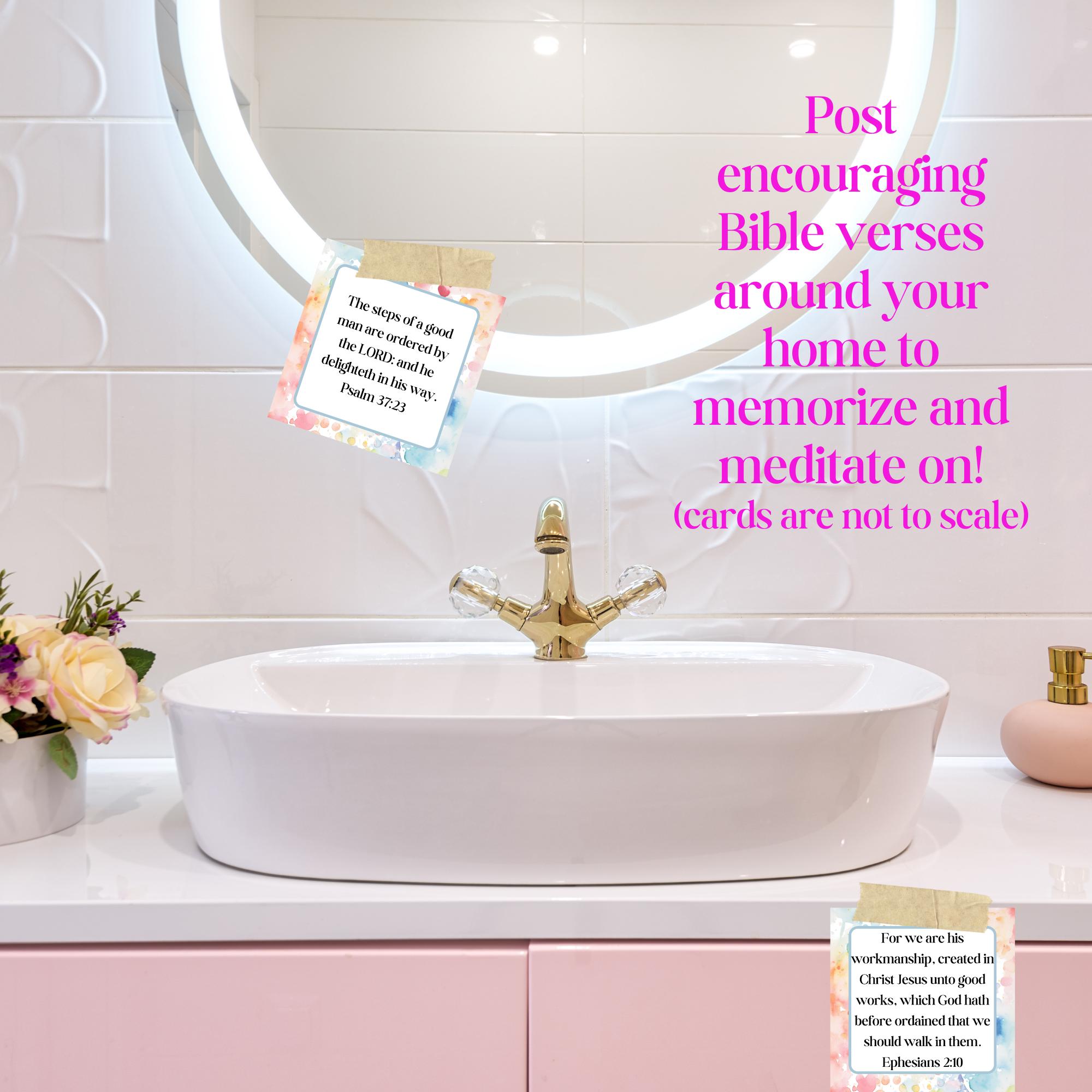 Printable Bible Verse Cards - 54 KJV Scriptures to post around your home and hide in your heart! Wat