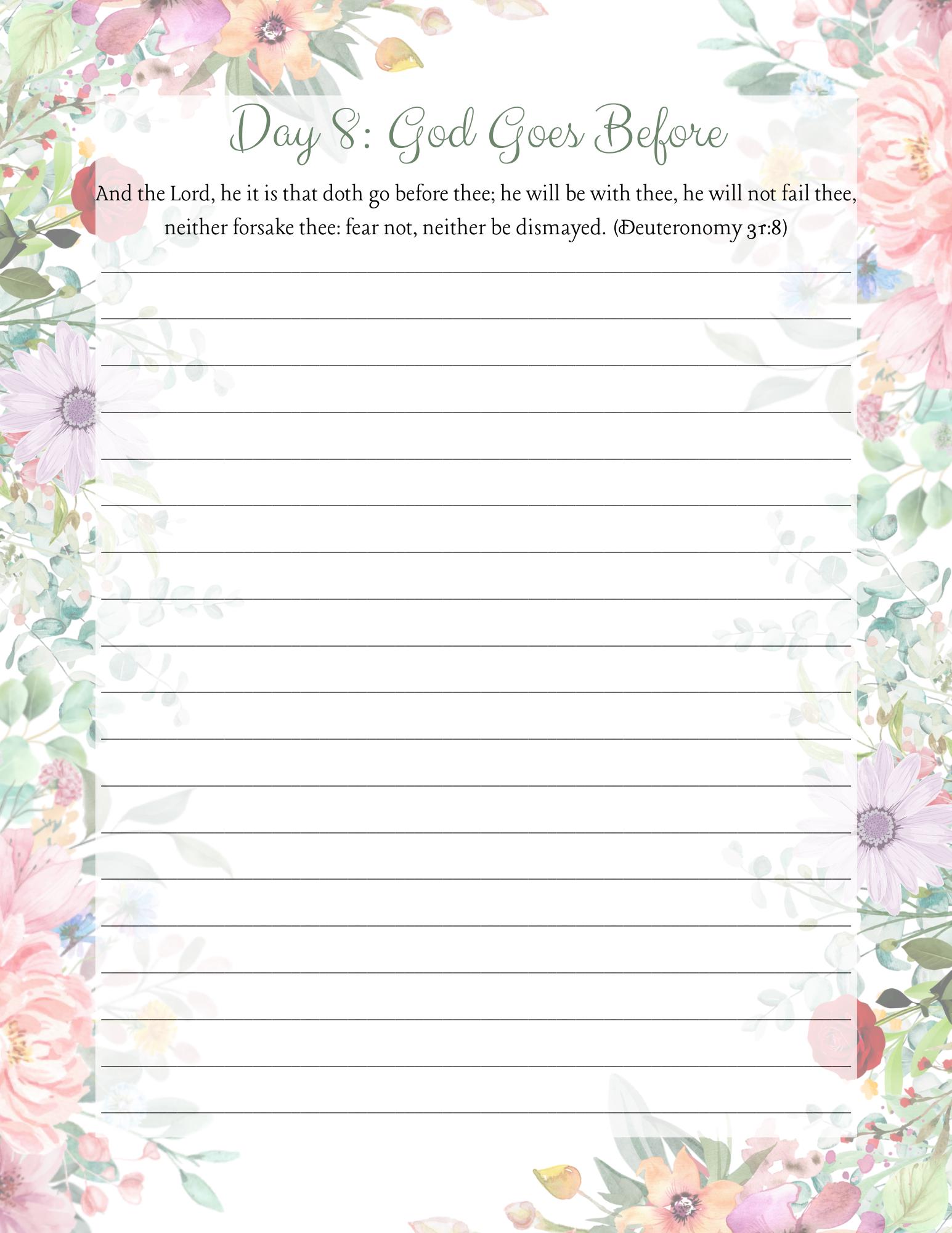 Printable Devotional Journal - 30 days to study a KJV Bible verse in your personal devotion time, pe