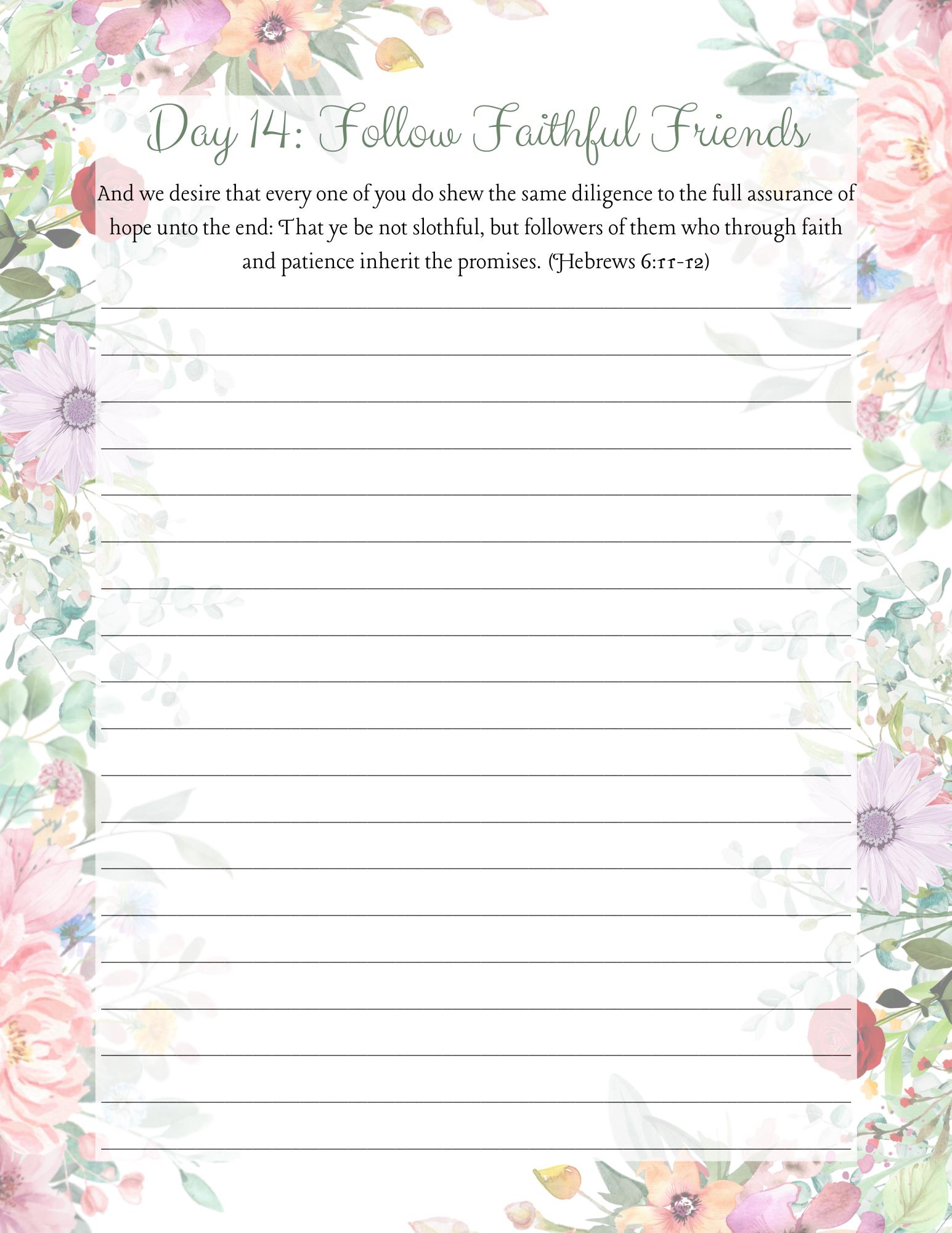 Printable Devotional Journal - 30 days to study a KJV Bible verse in your personal devotion time, pe