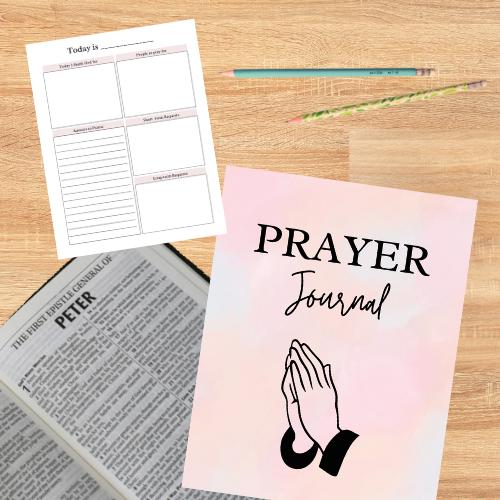 Prayer Journal: minimalistic design, printable, for daily prayer time and prayer requests