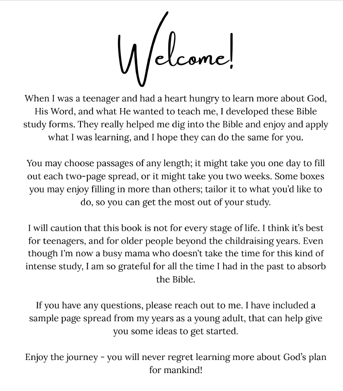 Bible Passage Study Book