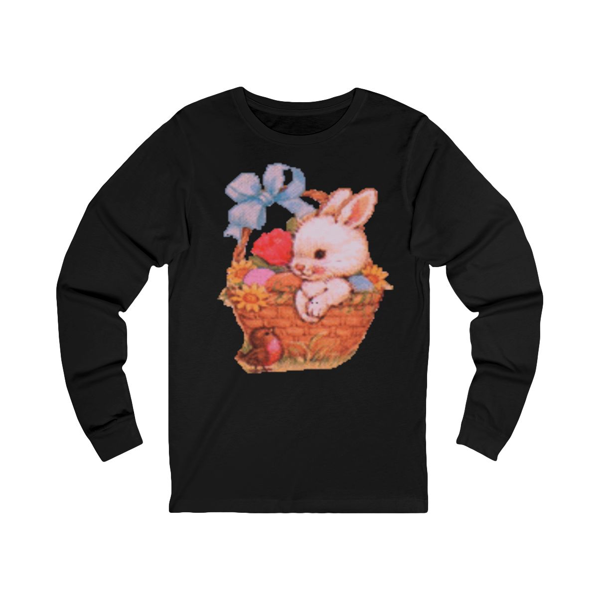 Bunny Rabbit in an Easter Basket Long Sleeve T-Shirt
