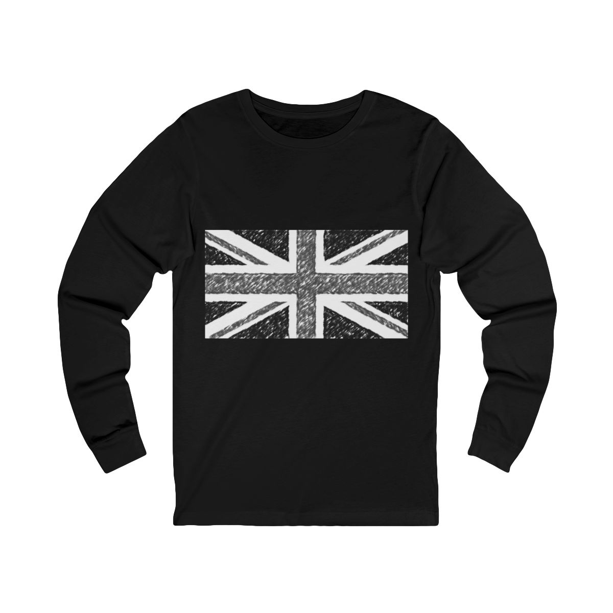 Union Jack Flag Charcoal Long Sleeve T-Shirt