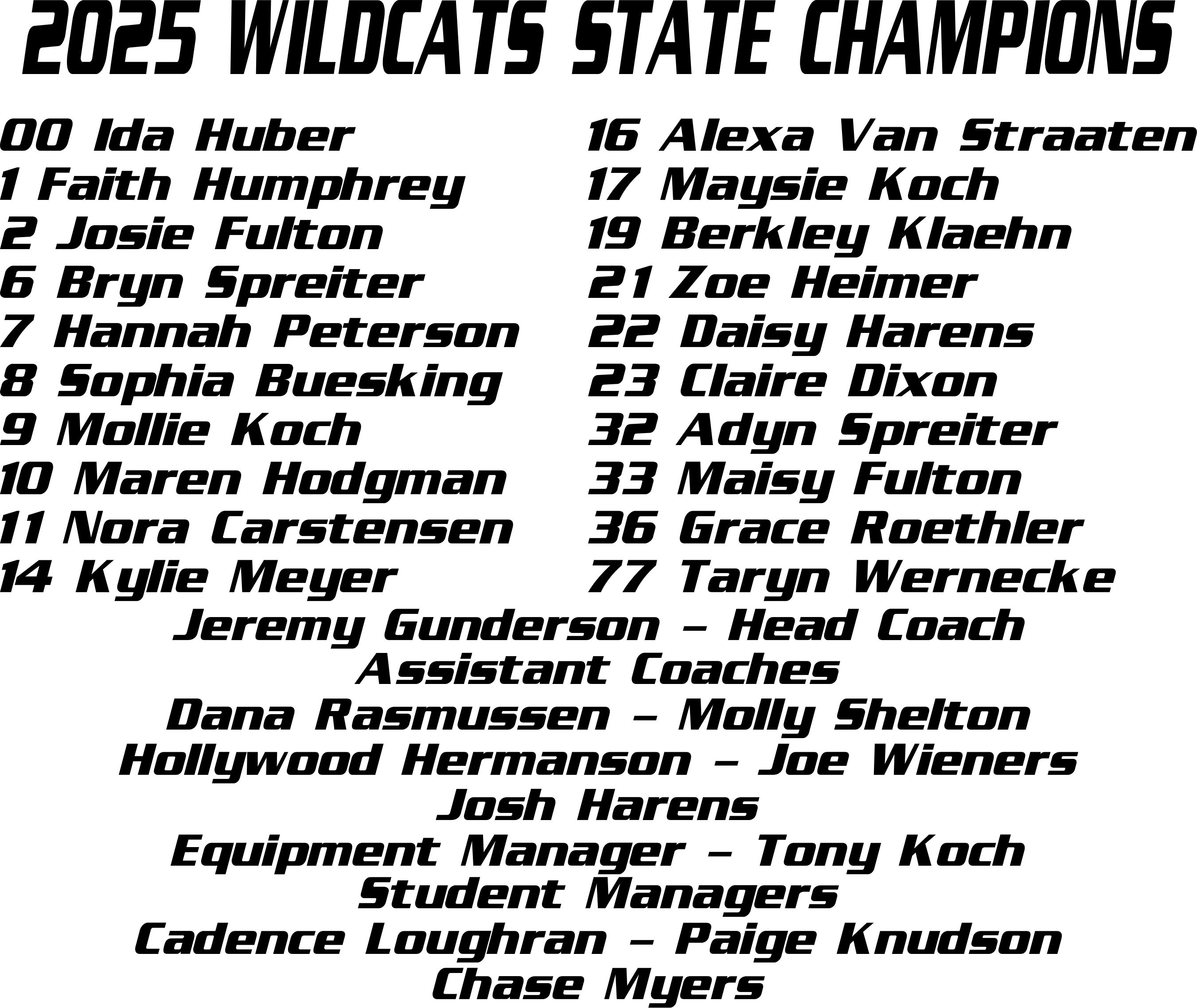 2025 WilDCats Champion Shirt
