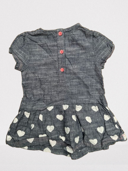 Pretty heart denim dress 6-9 months baby girl