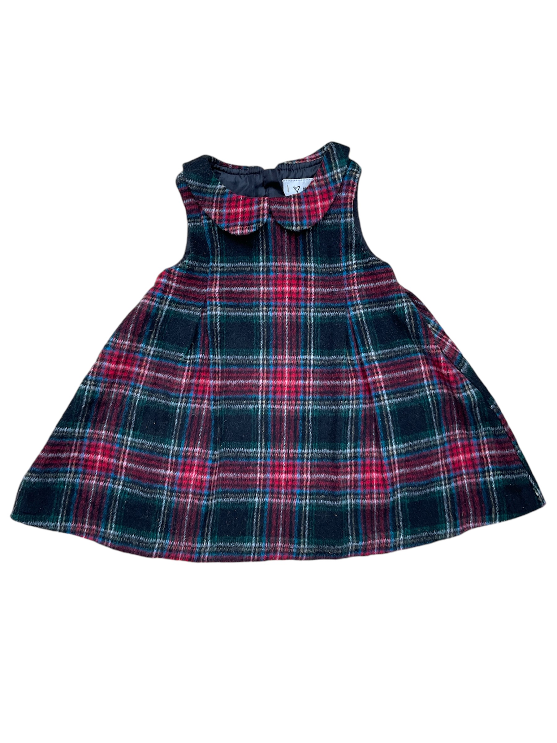 Next baby girls tartan winter dress 6-9 months