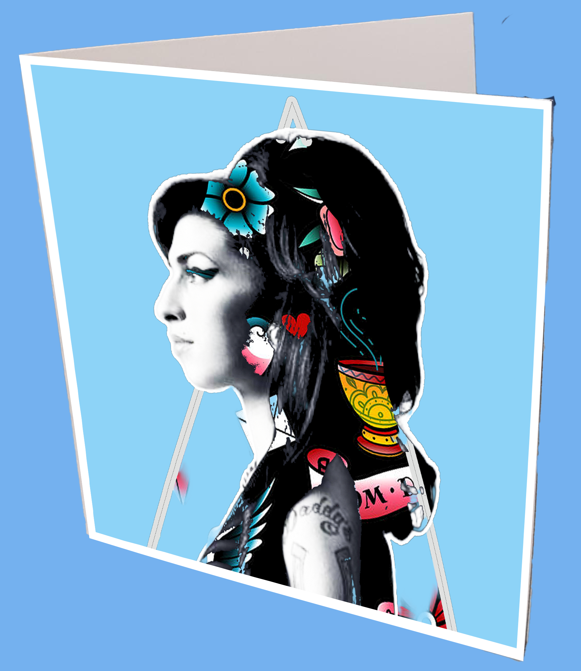 Amy Winehouse Tattoo Greeting Card