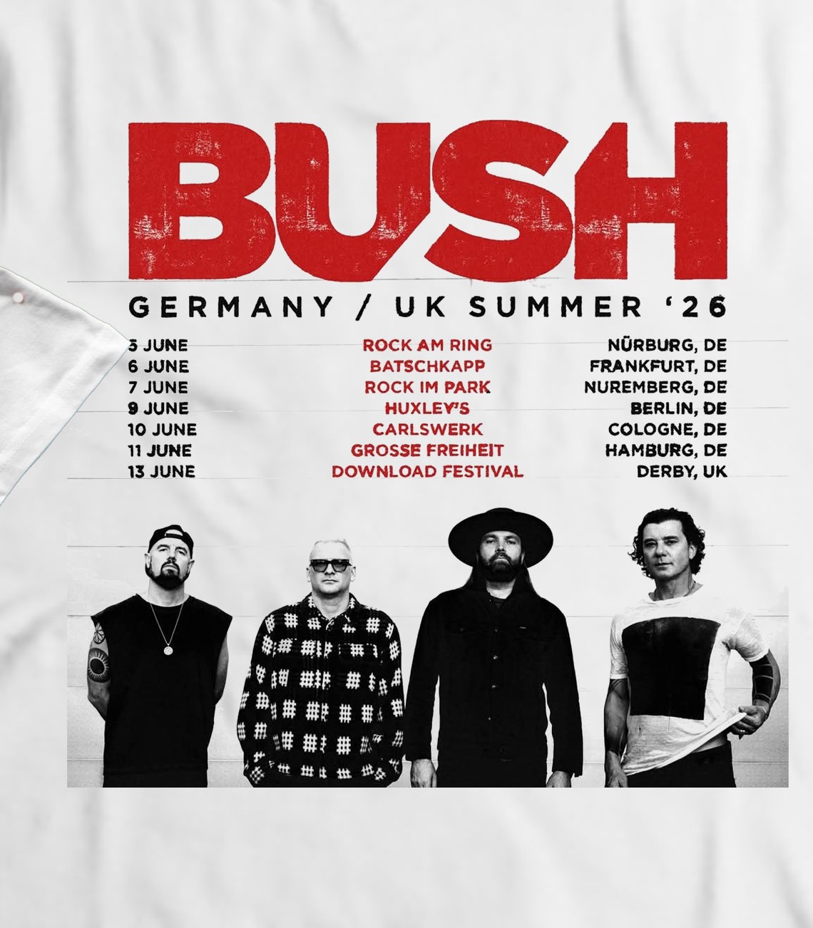 Bush. Germany/UK Summer '26