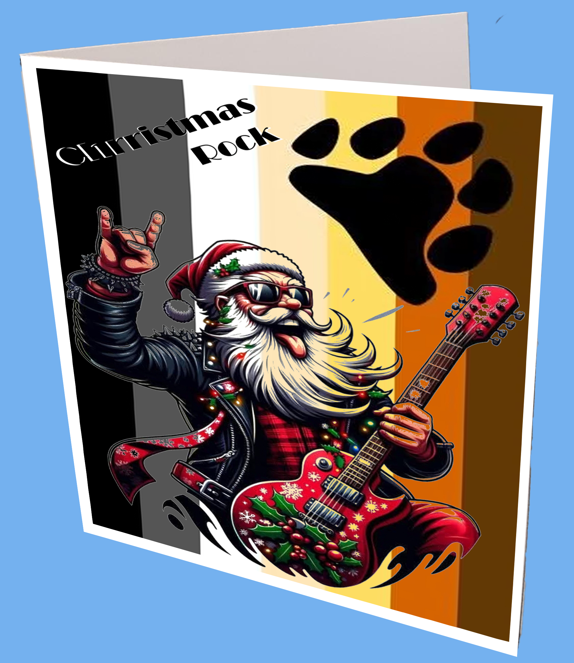 Christmas Rock Star Greeting Card