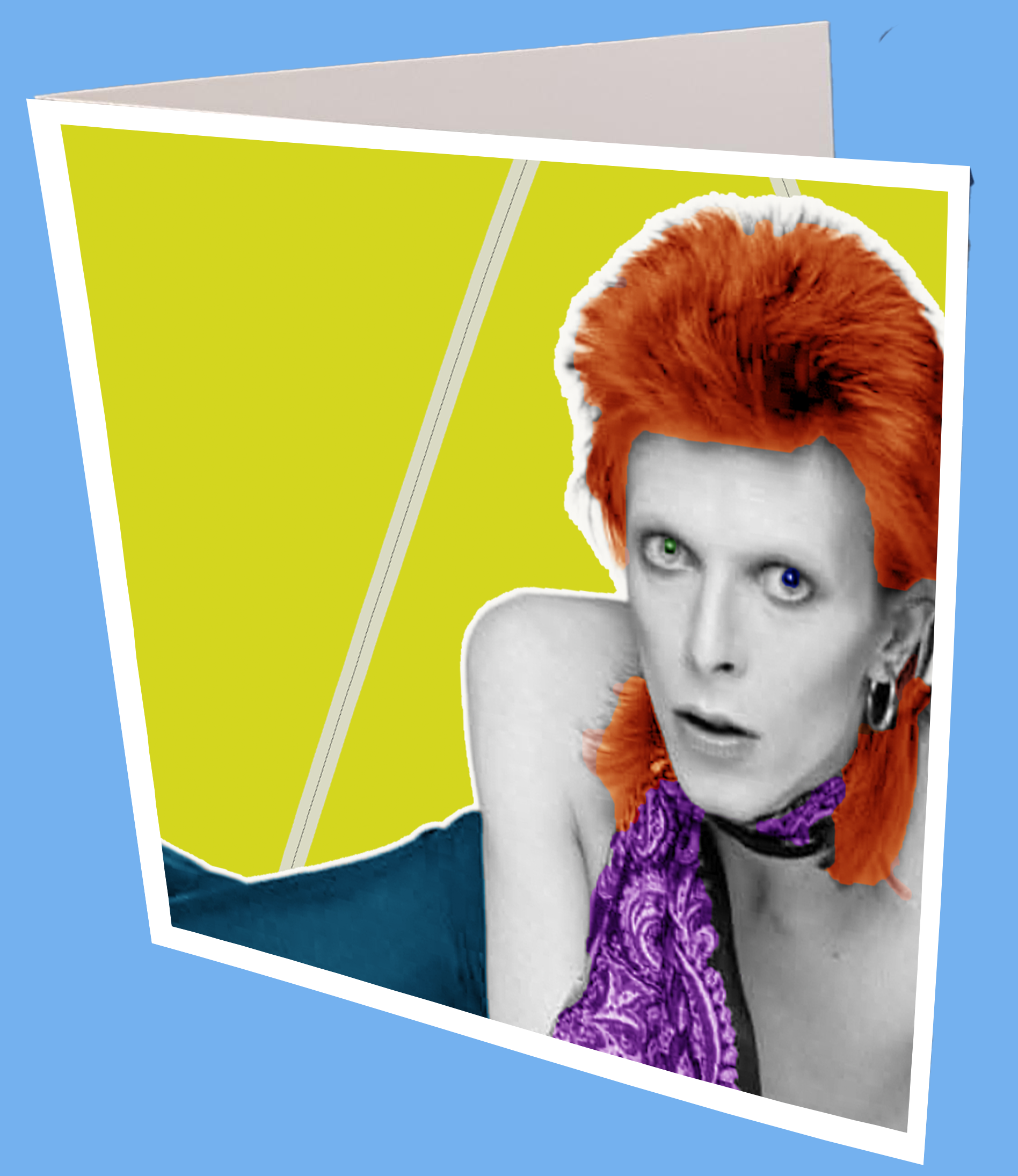 David Bowie on Elbows Greeting Card