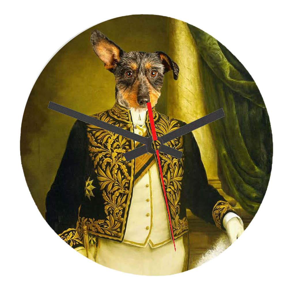 Pet Royal Portrait Art Image Clock
