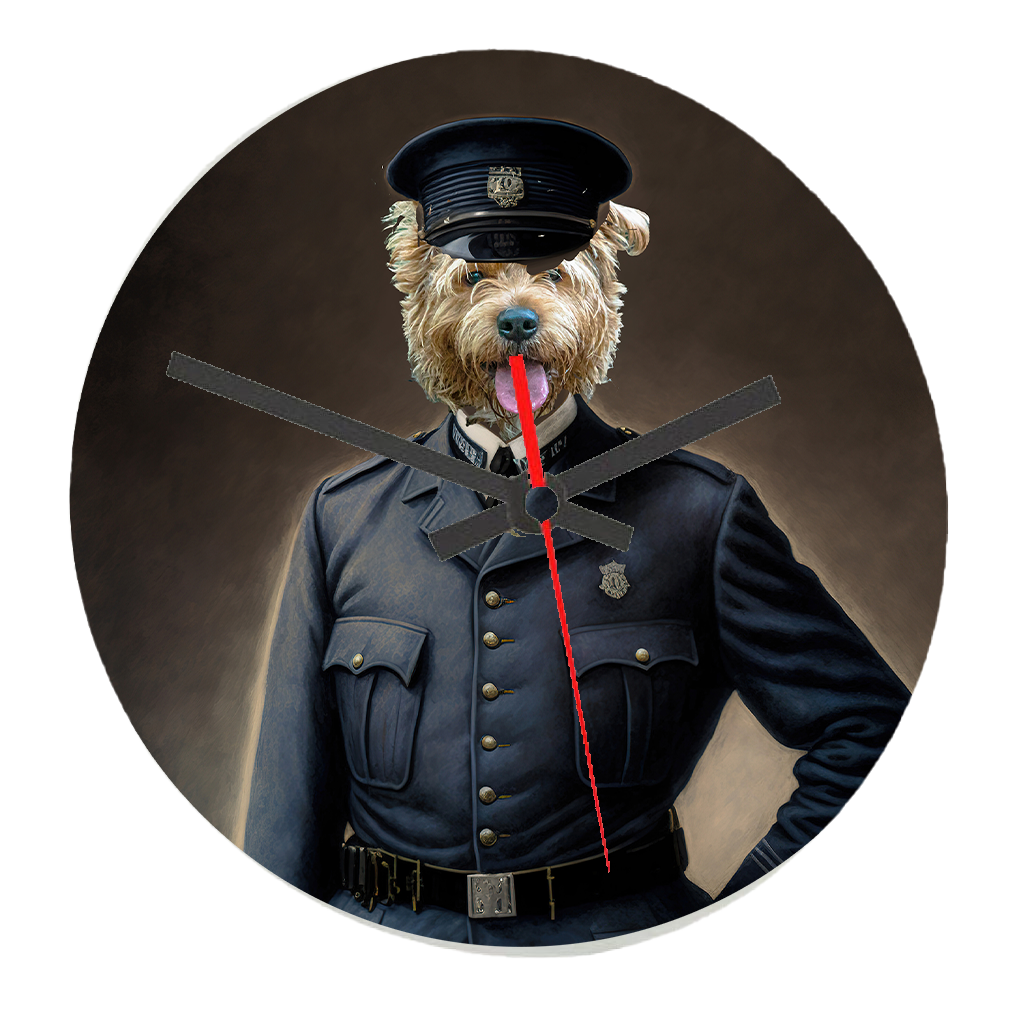 Pet Cops & Robbers Portrait Image Art Clock